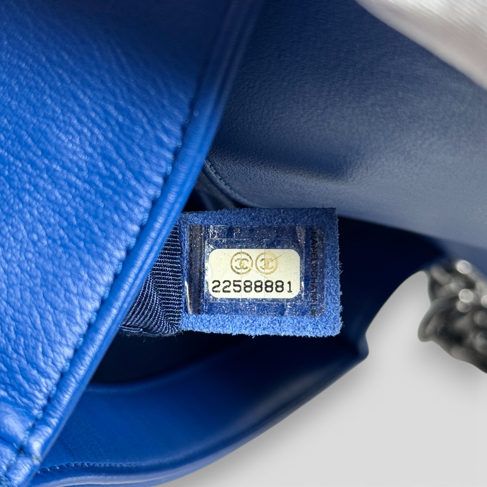 Chanel Blue Chevron Medium Boy Bag