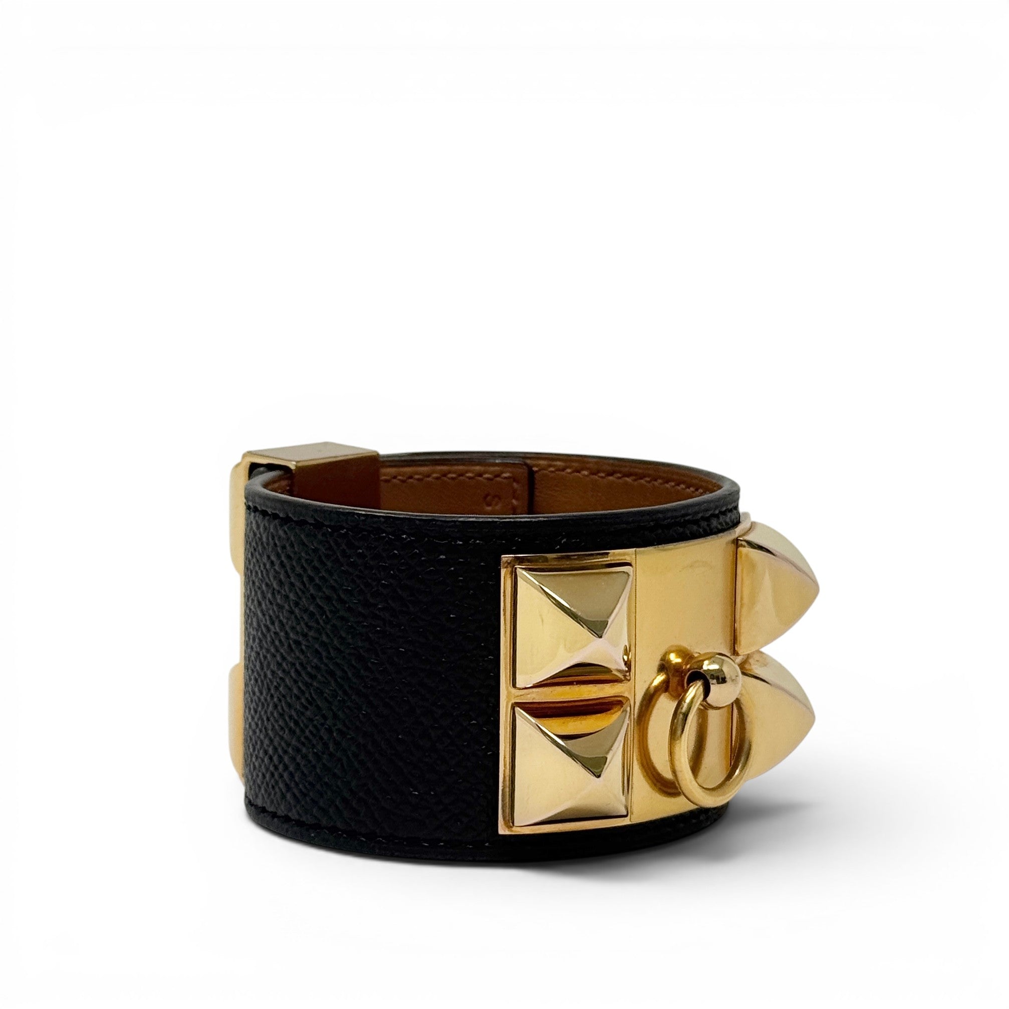 Hermes Noir Epsom Collier De Chien Bracelet T2
