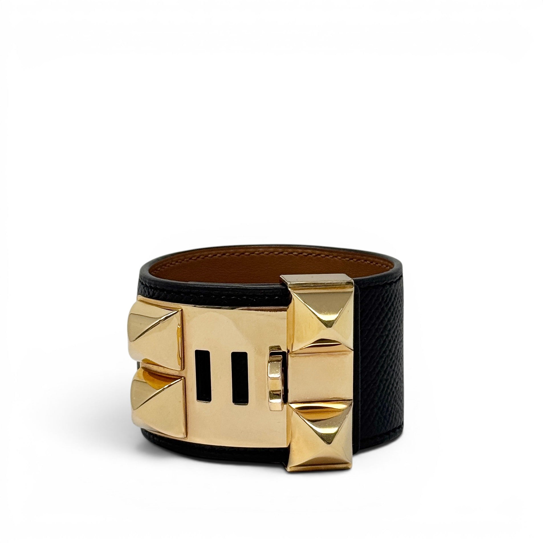 Hermes Noir Epsom Collier De Chien Bracelet T2