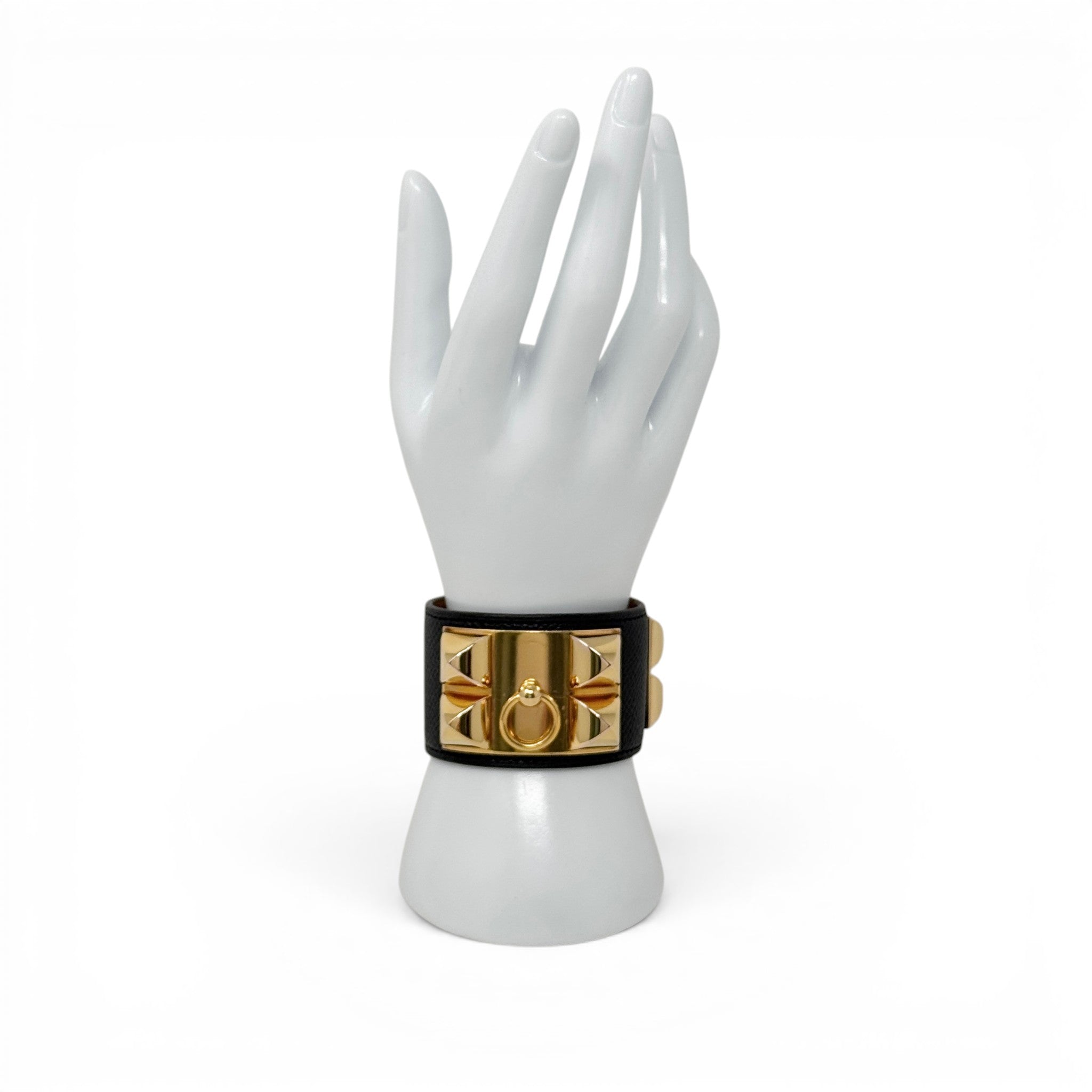 Hermes Noir Epsom Collier De Chien Bracelet T2