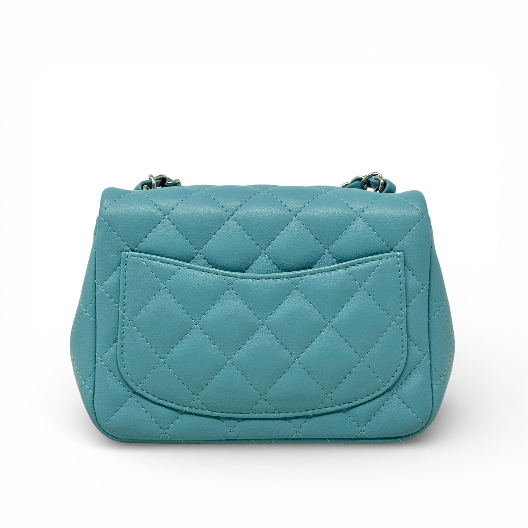 Chanel Blue Lambskin Mini Square Flap
