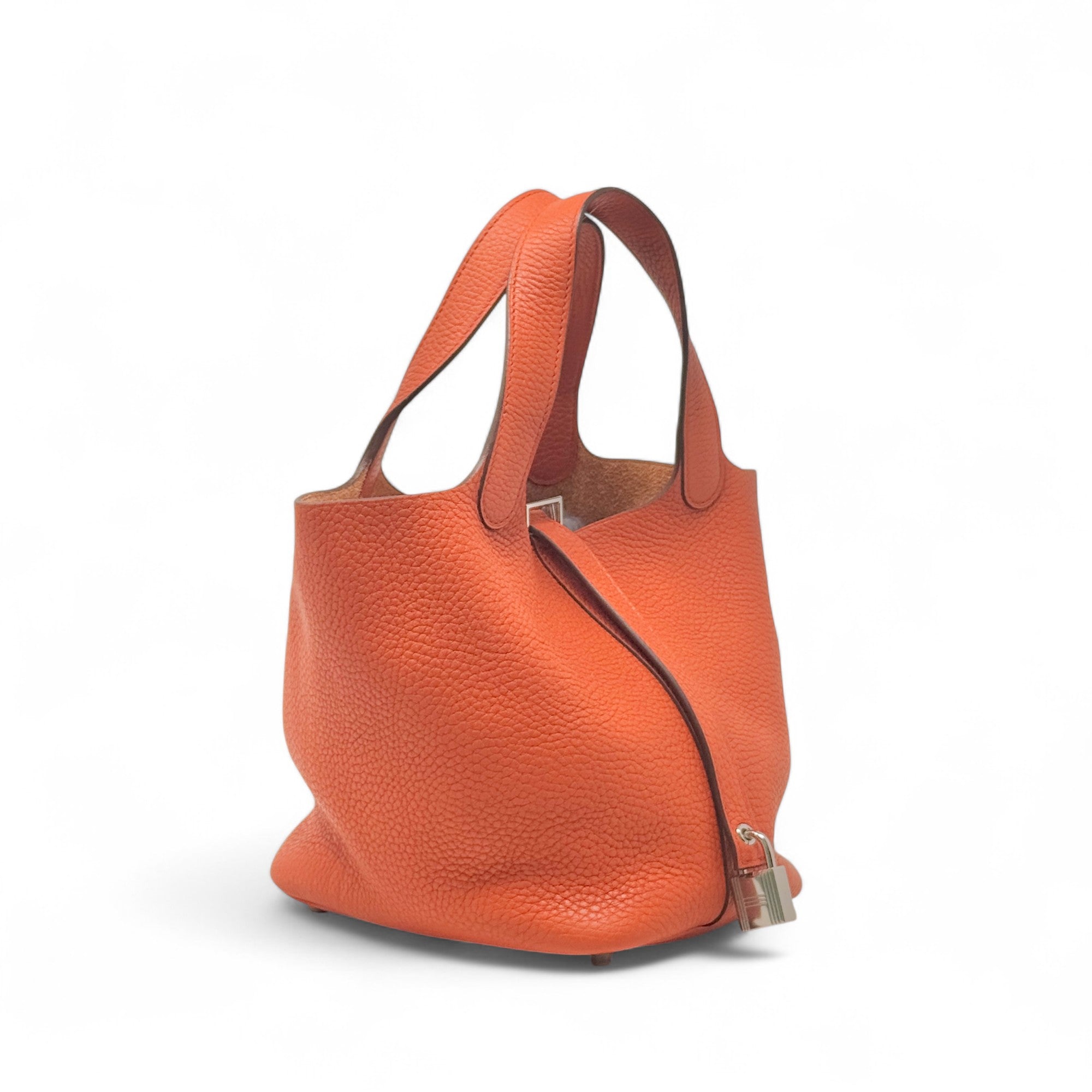 Hermes Orange Clemence Picotin 18
