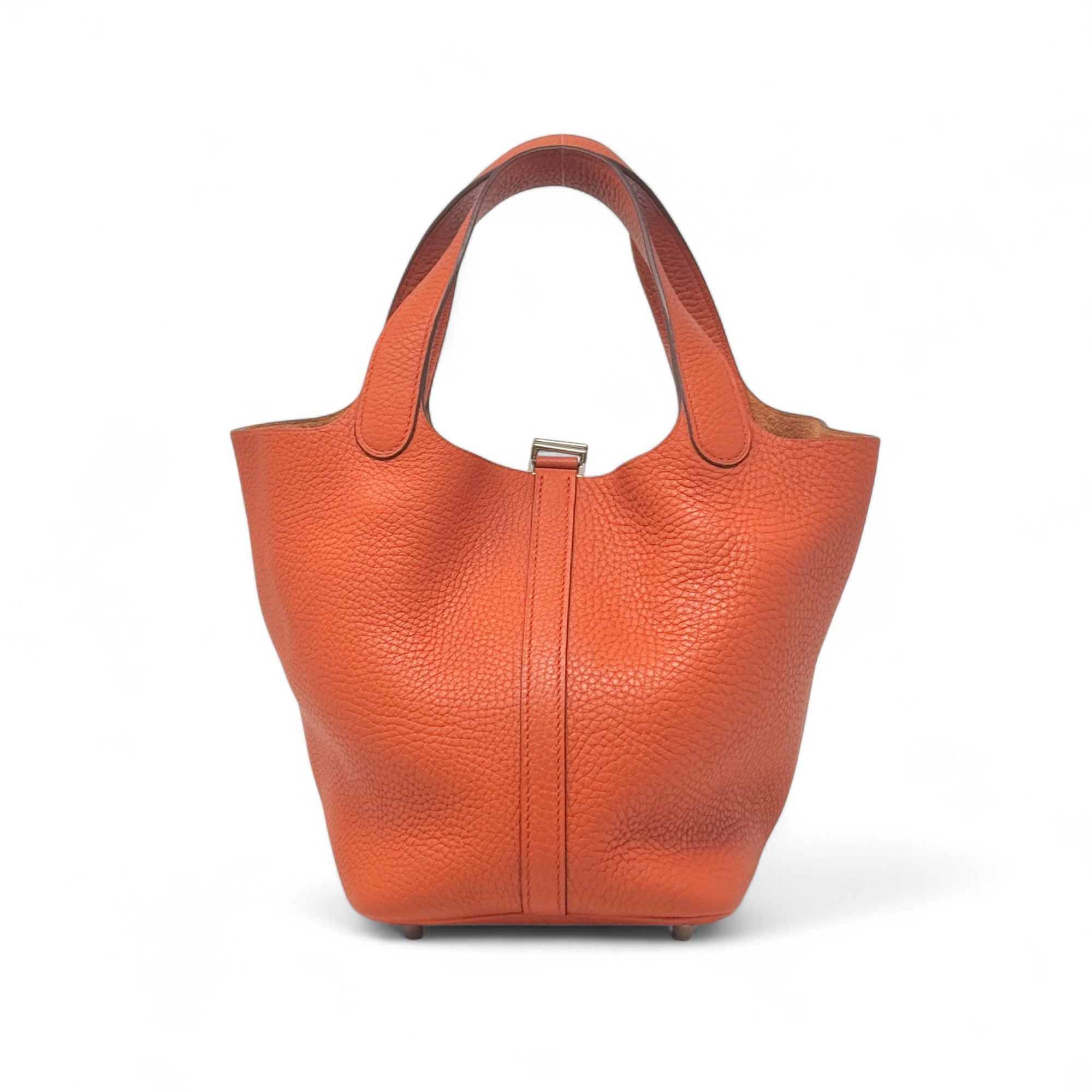 Hermes Orange Clemence Picotin 18