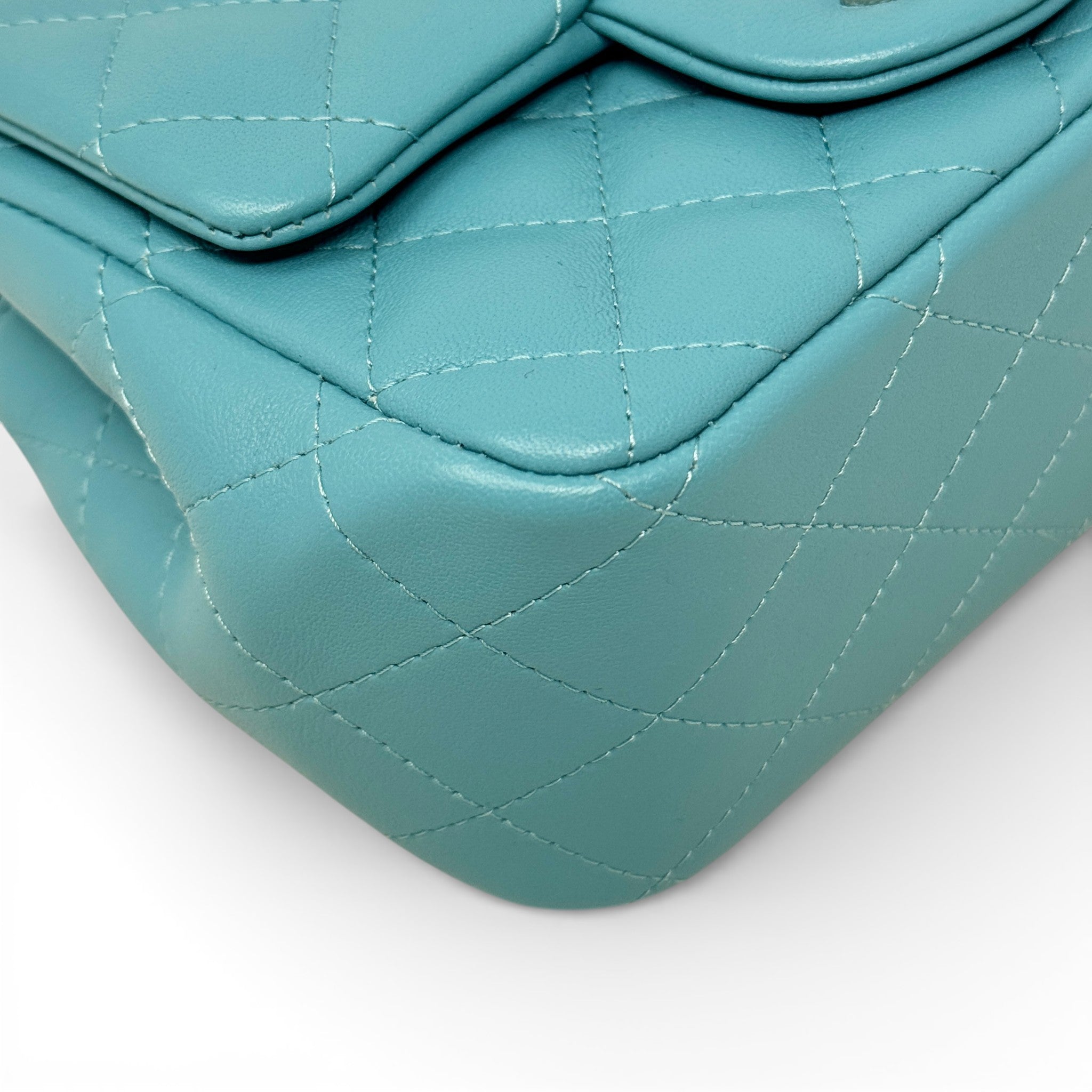 Chanel Blue Lambskin Mini Square Flap