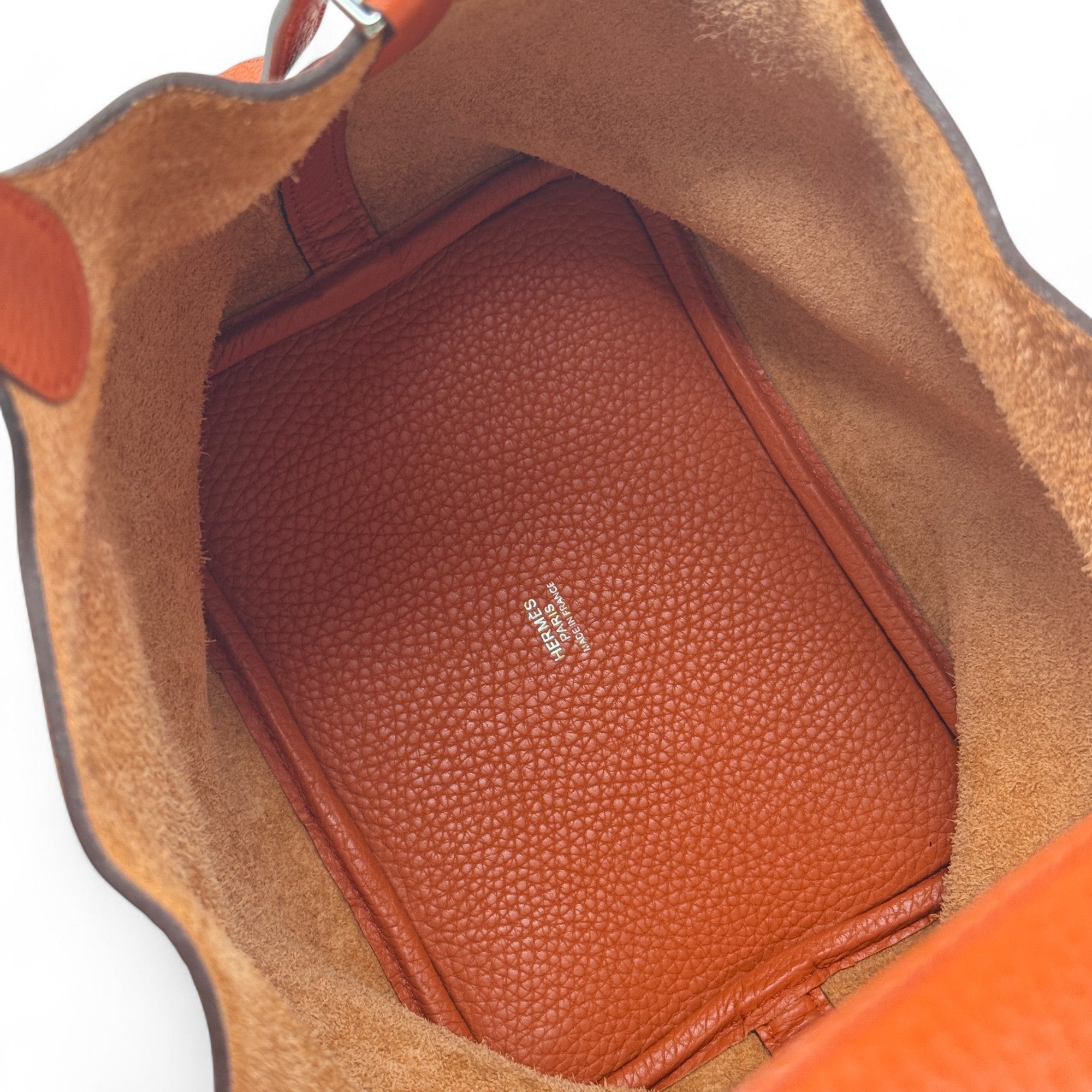 Hermes Orange Clemence Picotin 18
