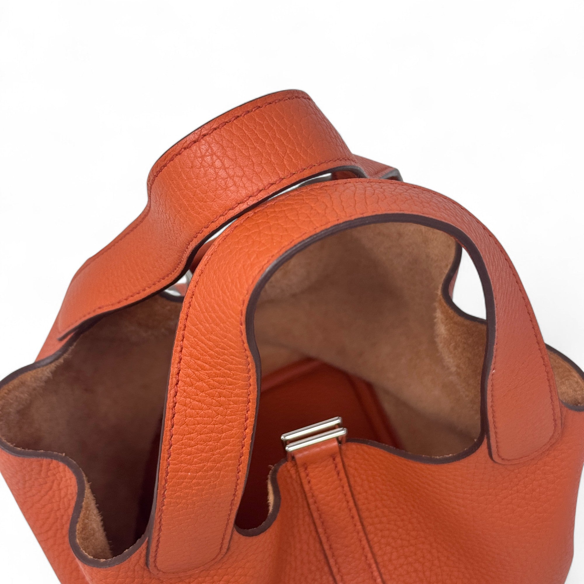 Hermes Orange Clemence Picotin 18