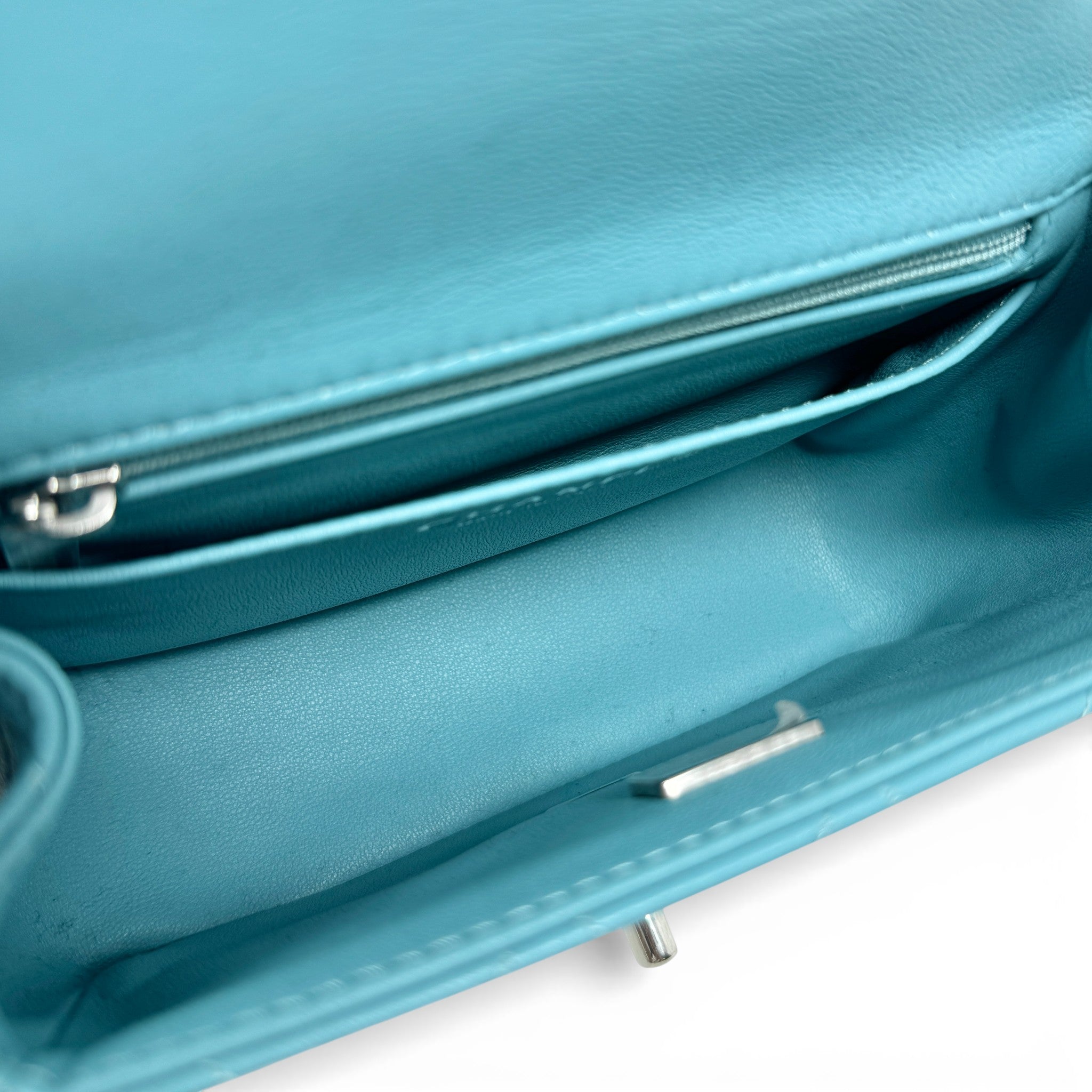 Chanel Blue Lambskin Mini Square Flap