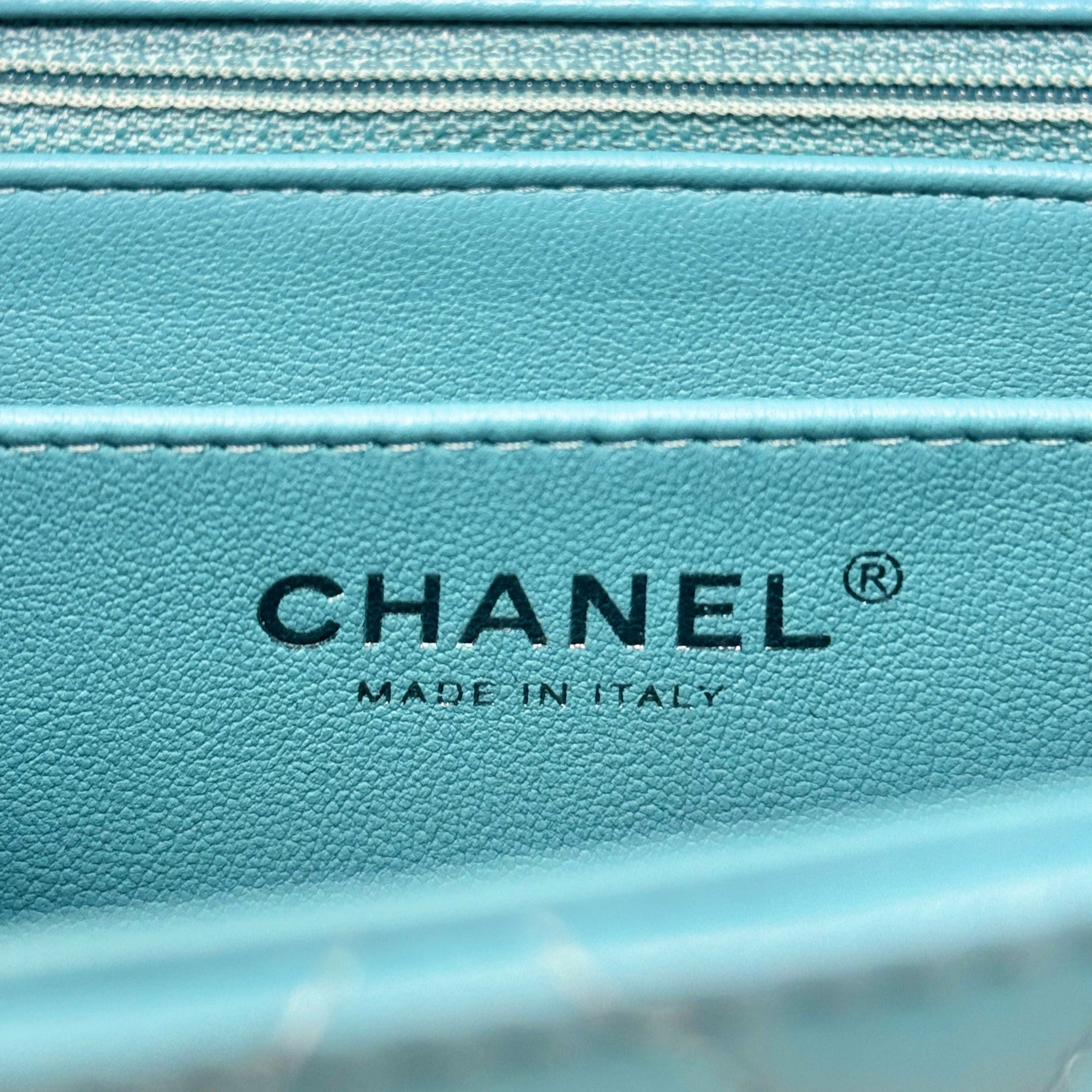 Chanel Blue Lambskin Mini Square Flap