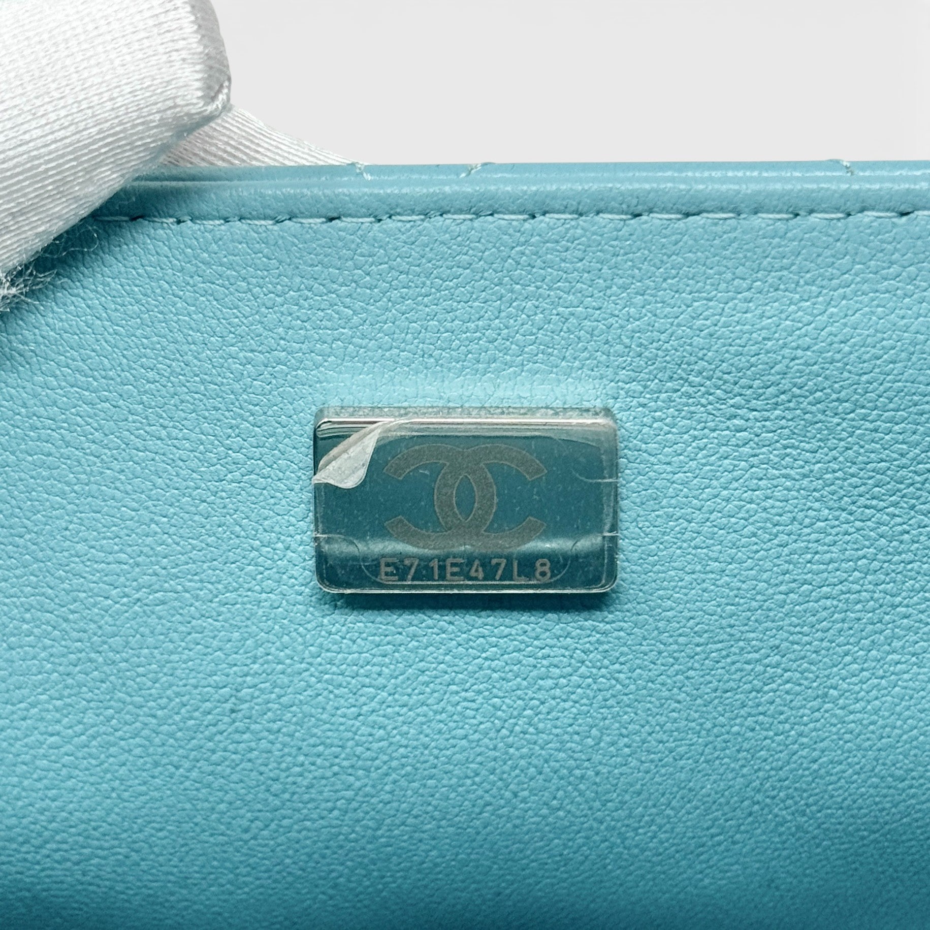 Chanel Blue Lambskin Mini Square Flap