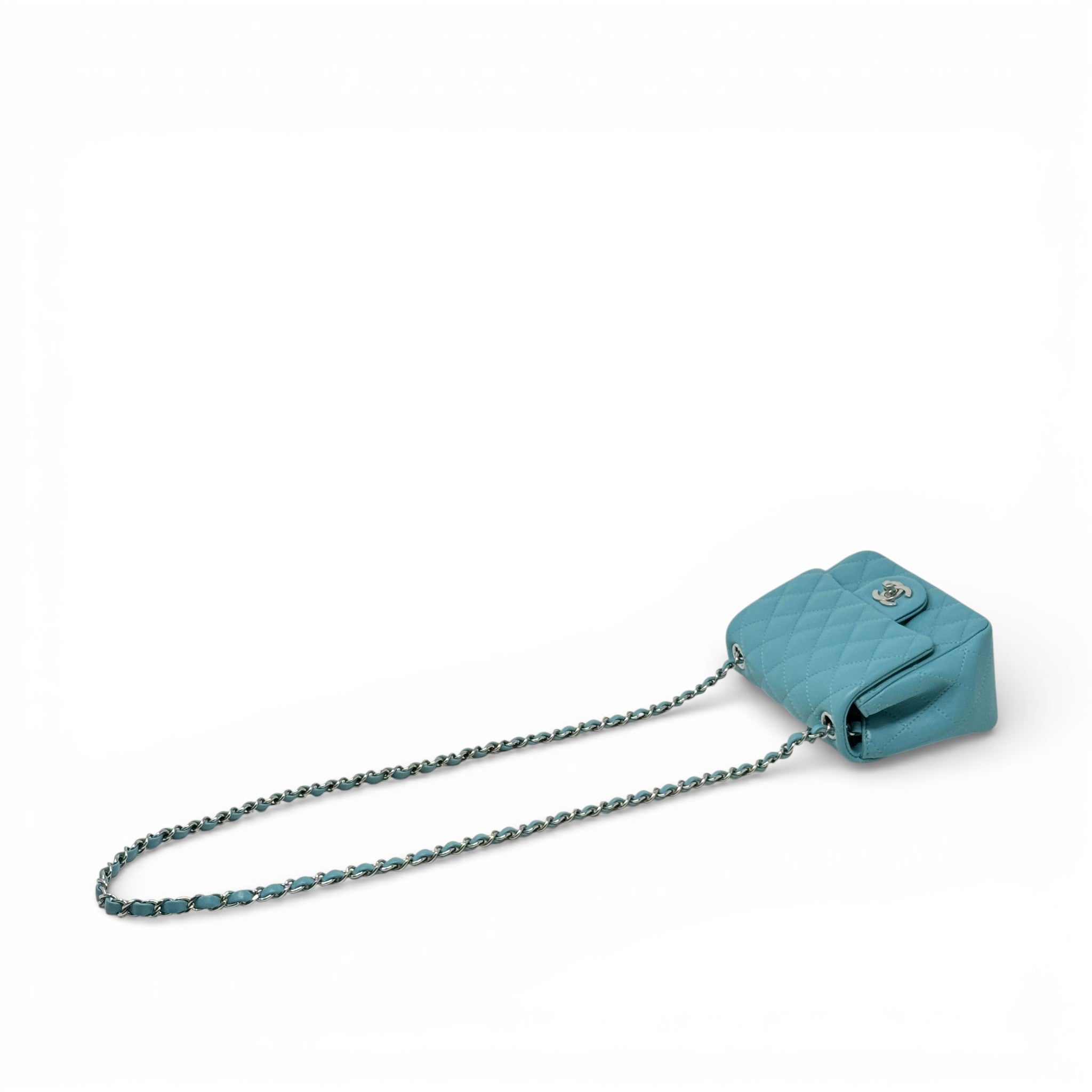 Chanel Blue Lambskin Mini Square Flap