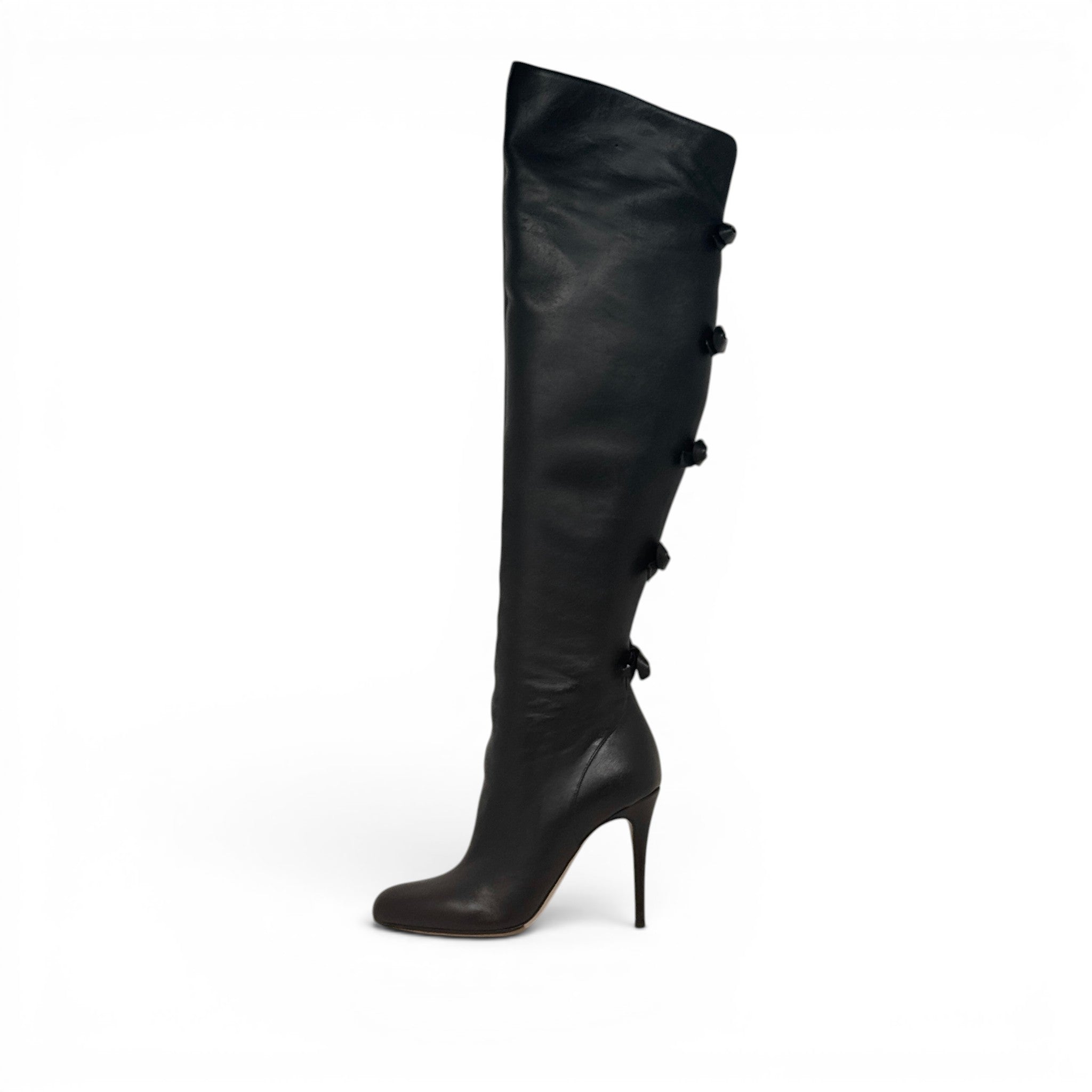 Valentino Black Bow Over The Knee Boots 36.5