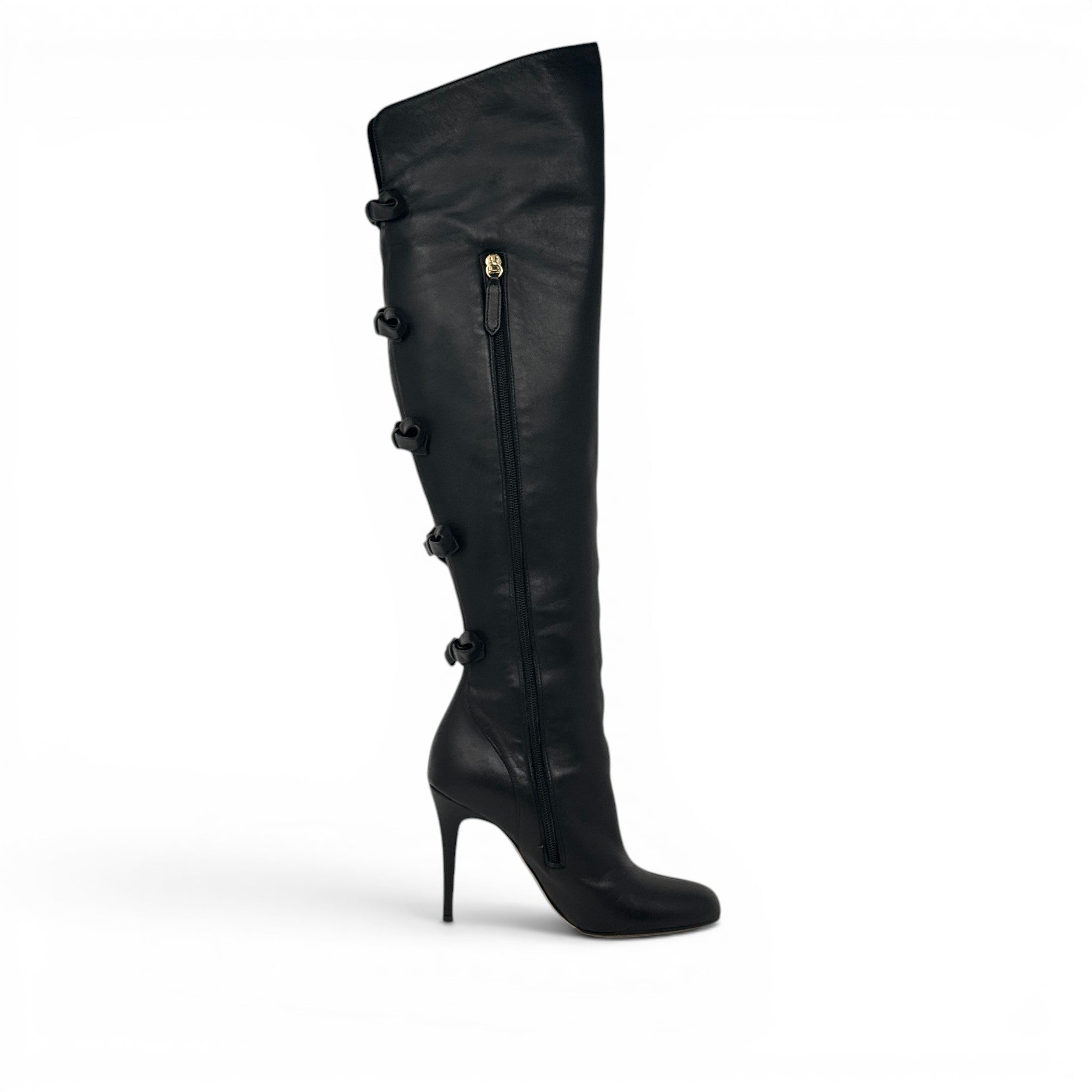 Valentino Black Bow Over The Knee Boots 36.5