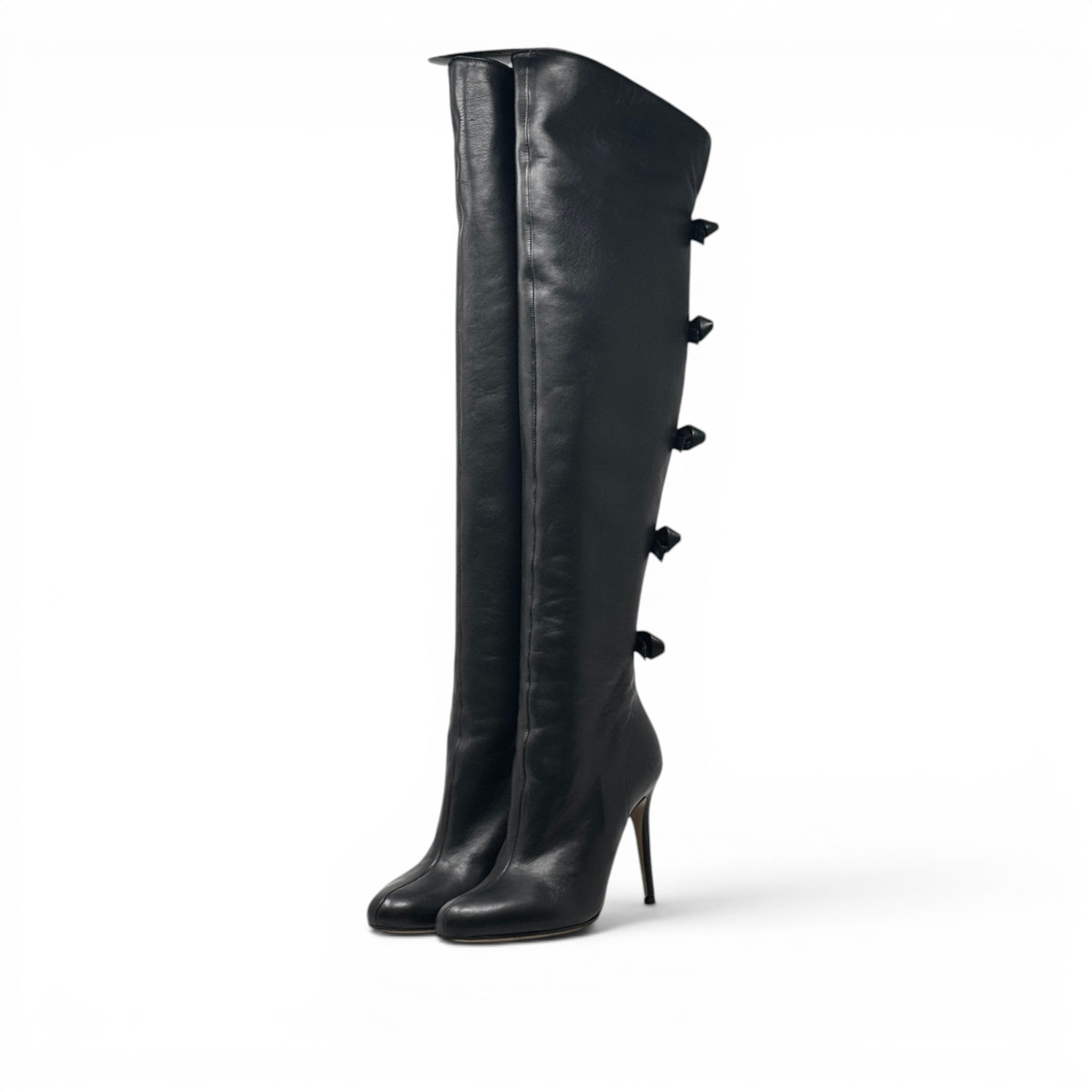 Valentino Black Bow Over The Knee Boots 36.5