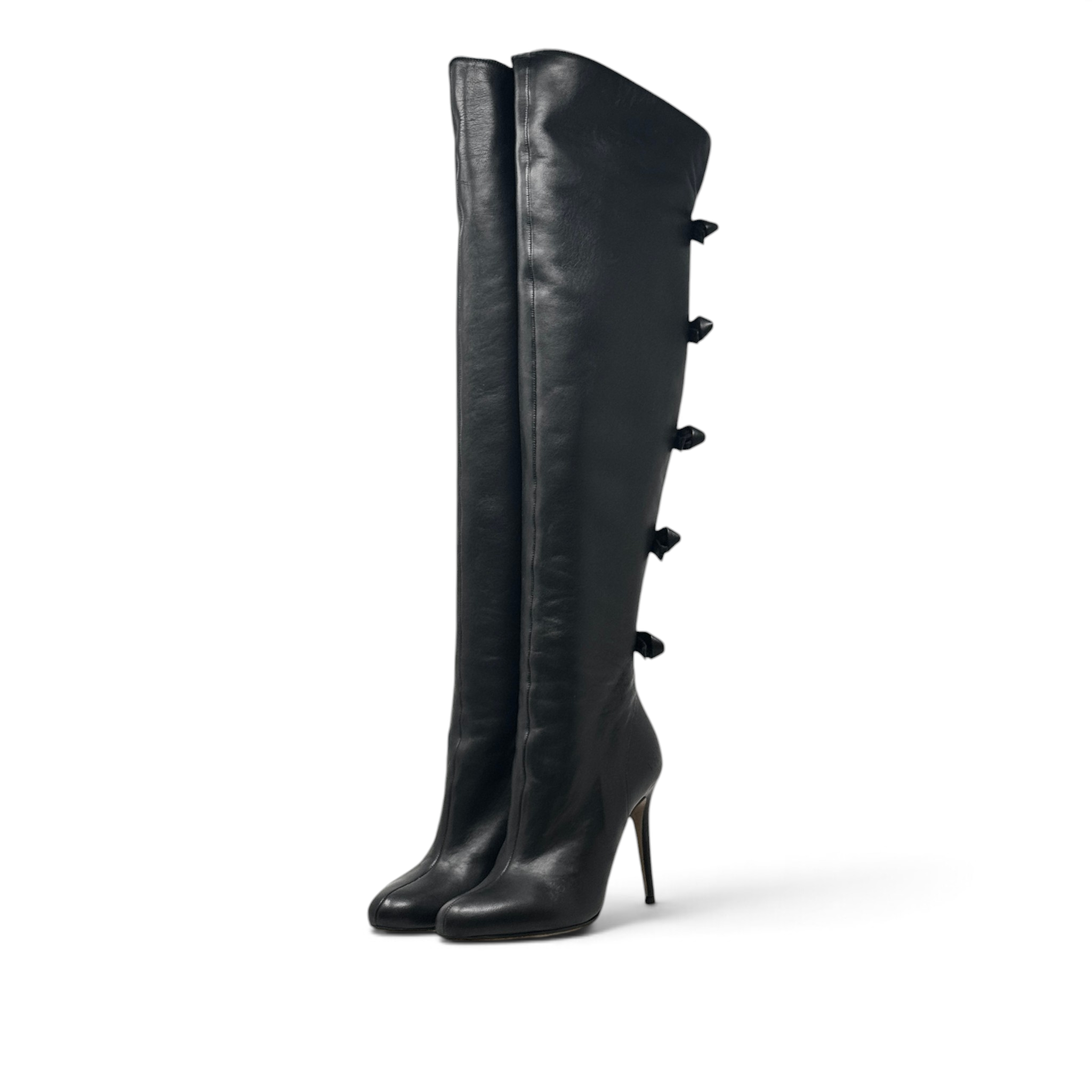 Valentino Black Bow Over The Knee Boots 36.5