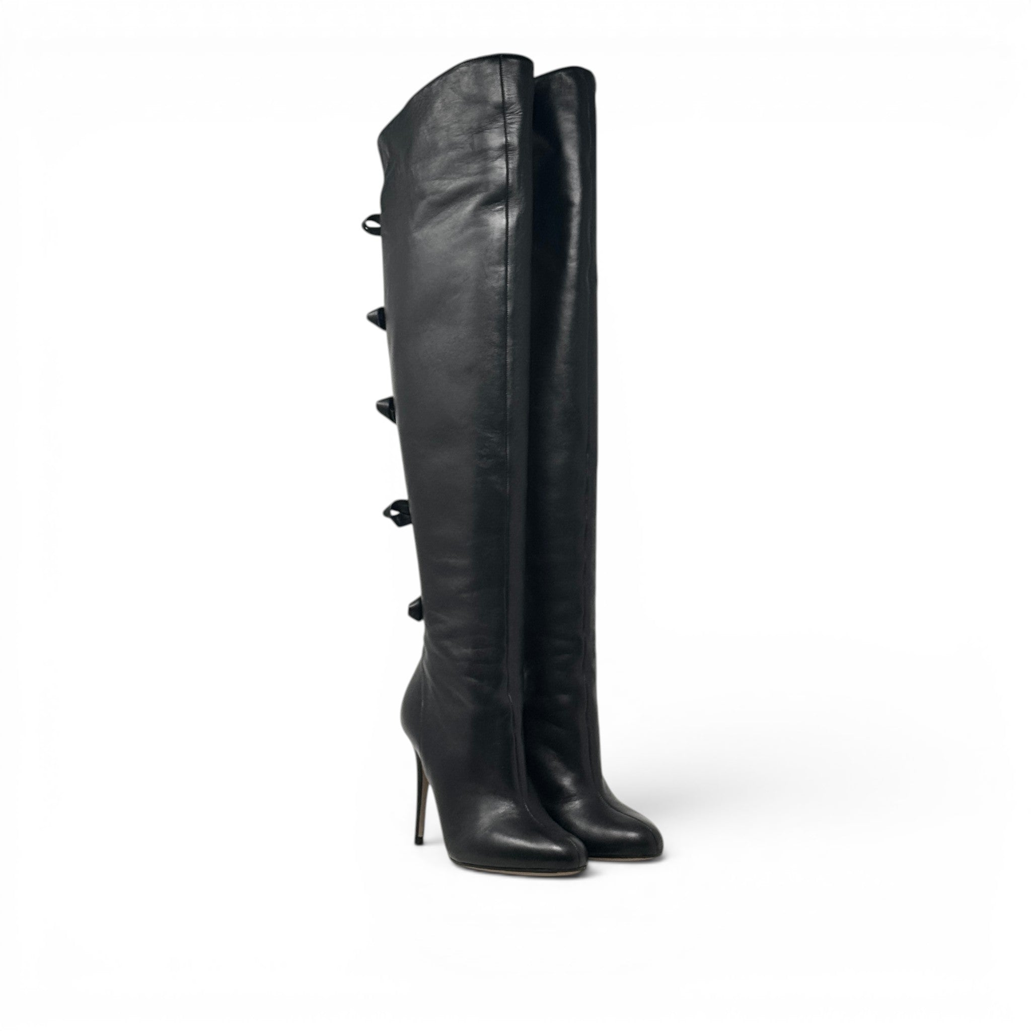 Valentino Black Bow Over The Knee Boots 36.5