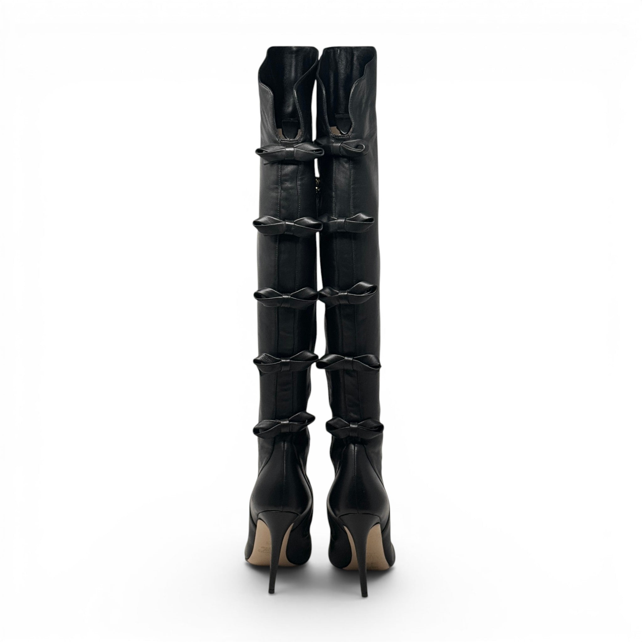 Valentino Black Bow Over The Knee Boots 36.5