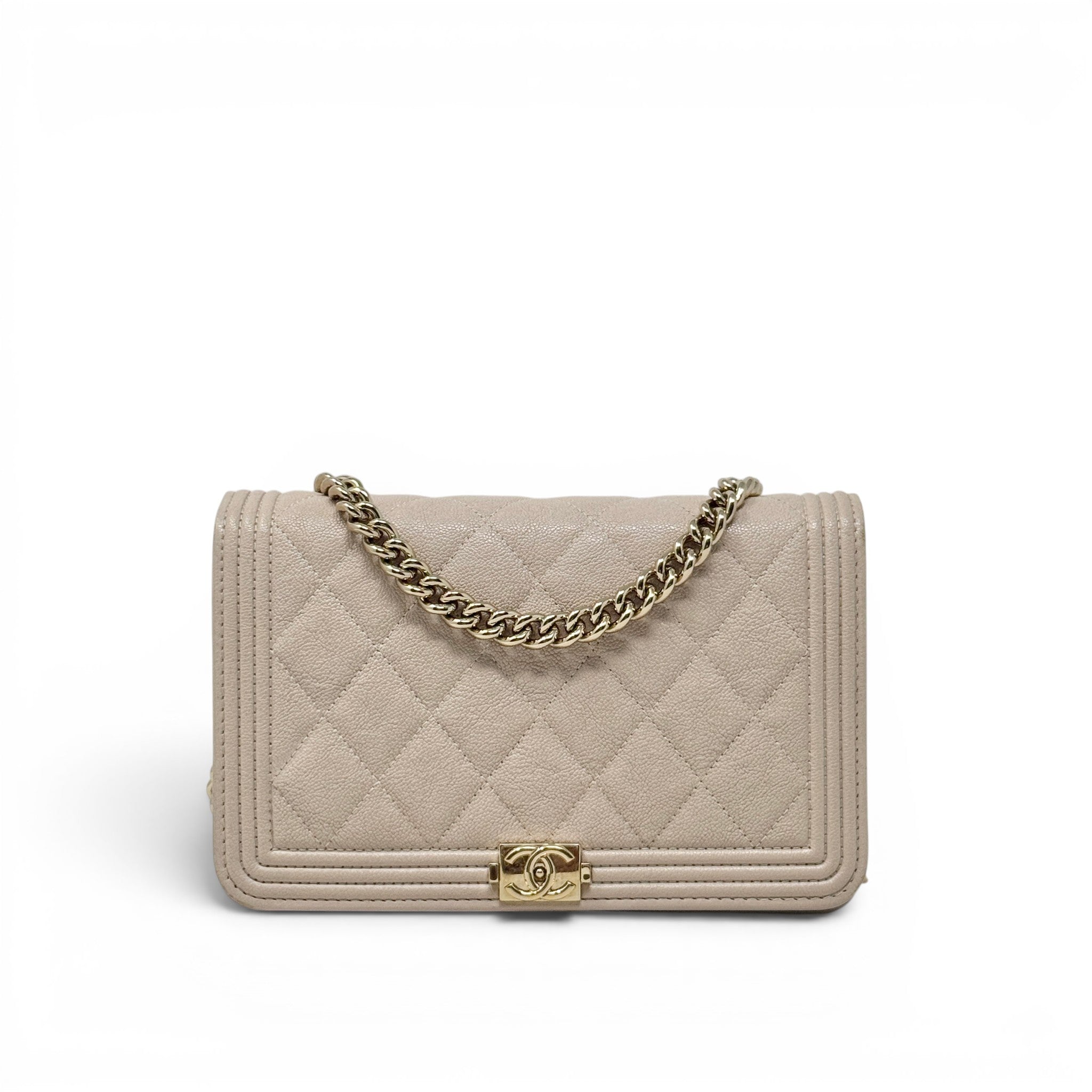 Chanel Beige Boy Wallet On Chain