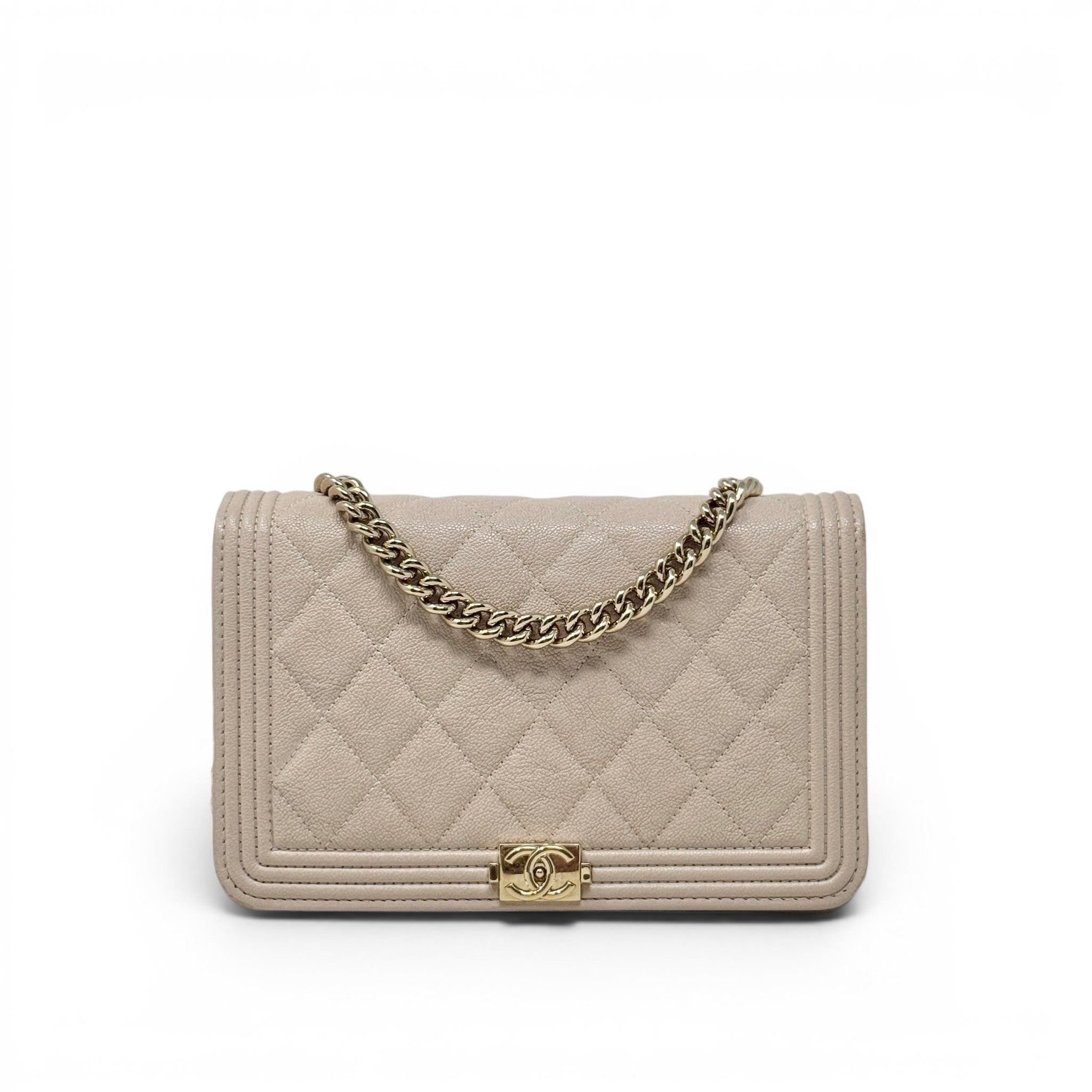 Chanel Beige Boy Wallet On Chain