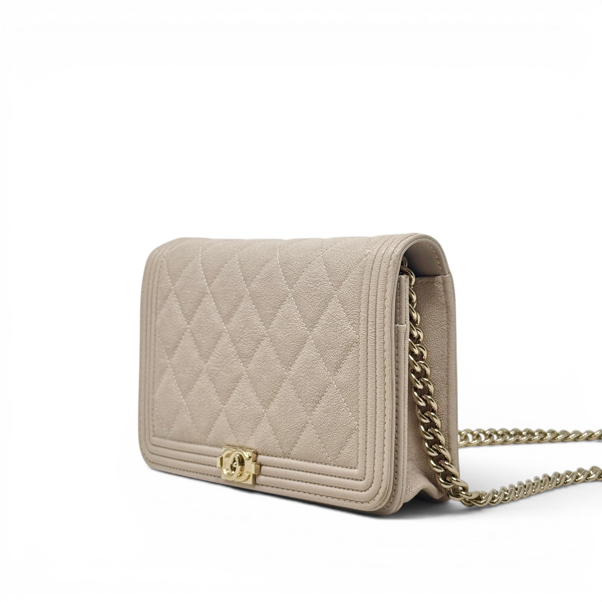 Chanel Beige Boy Wallet On Chain