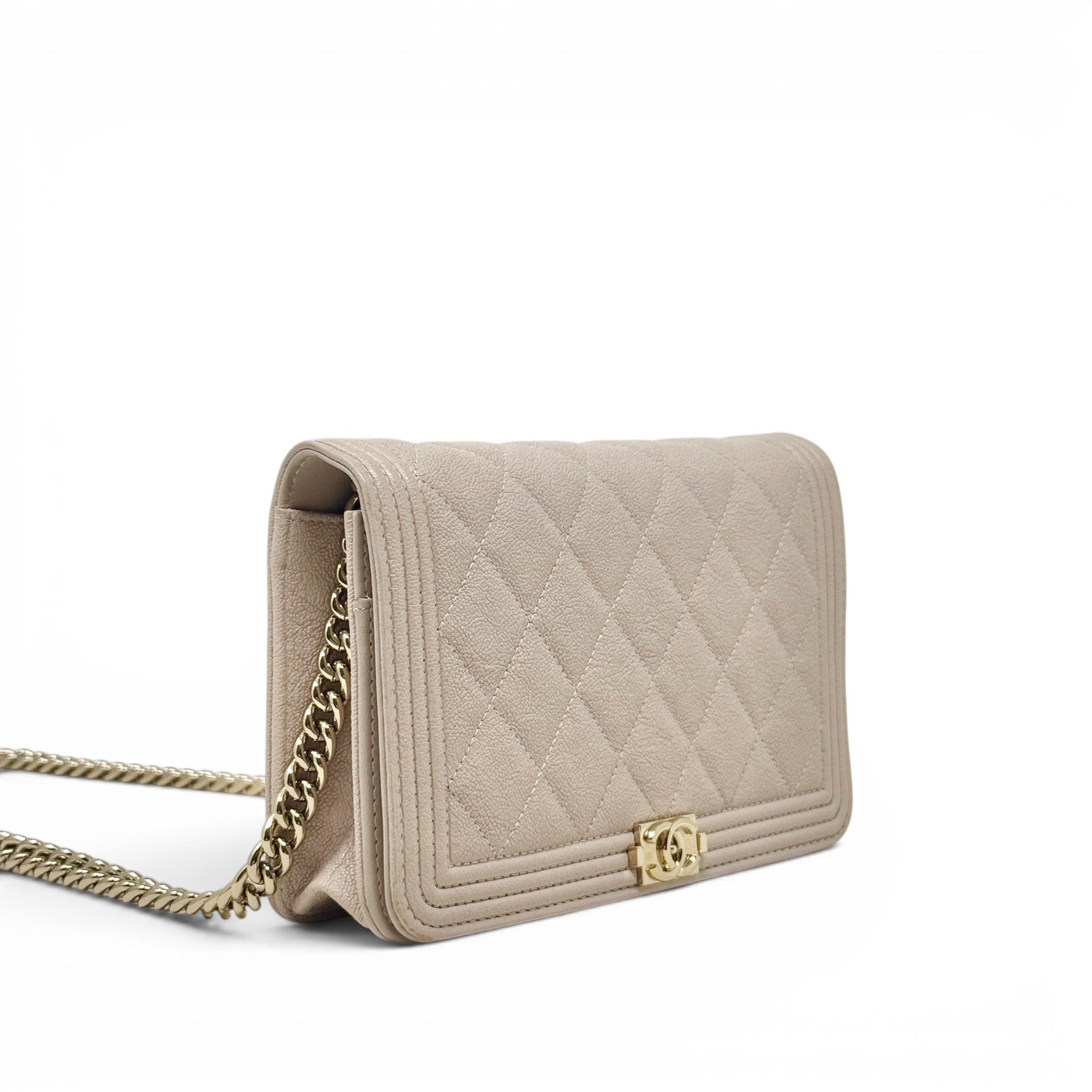 Chanel Beige Boy Wallet On Chain