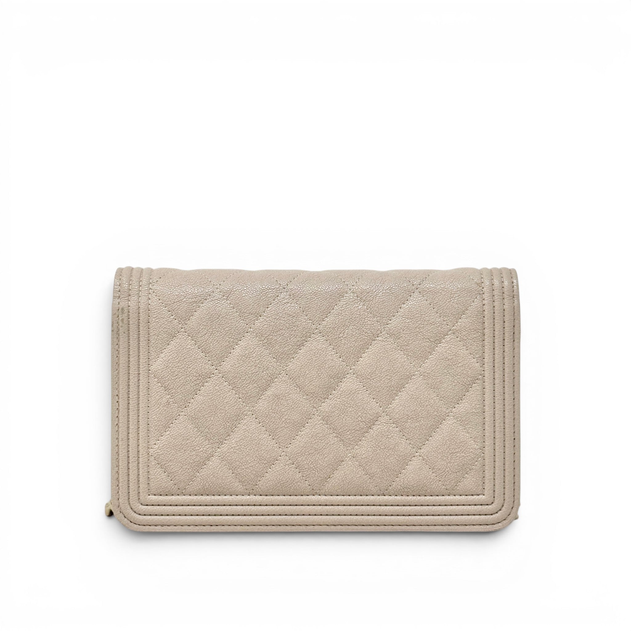 Chanel Beige Boy Wallet On Chain