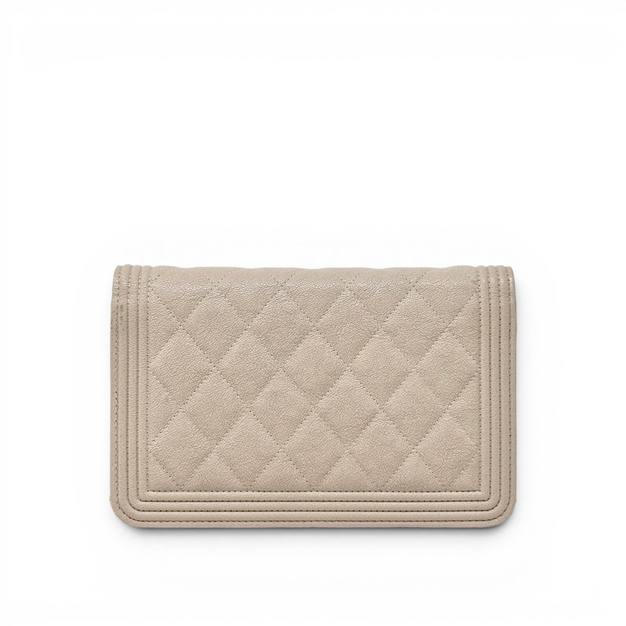 Chanel Beige Boy Wallet On Chain