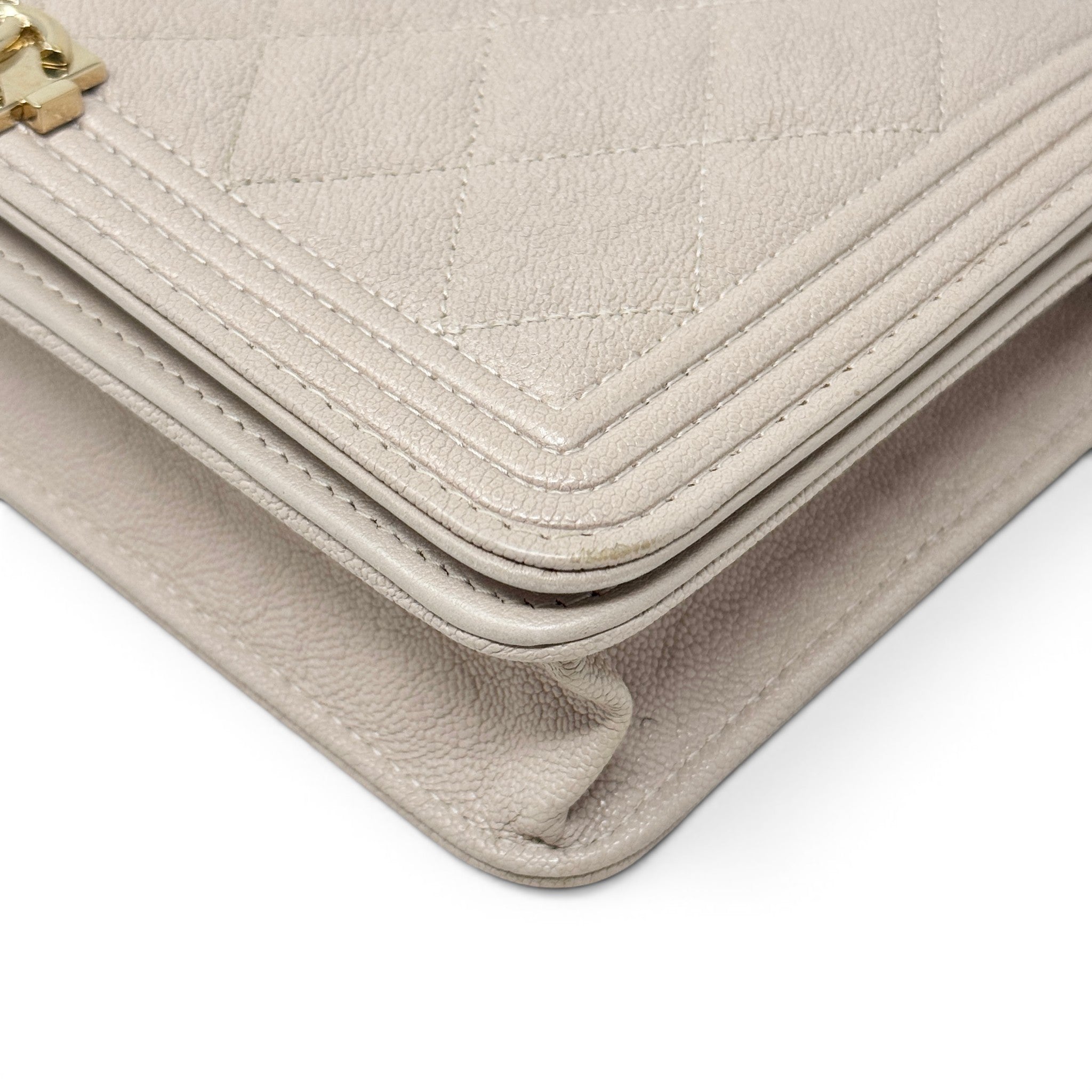 Chanel Beige Boy Wallet On Chain