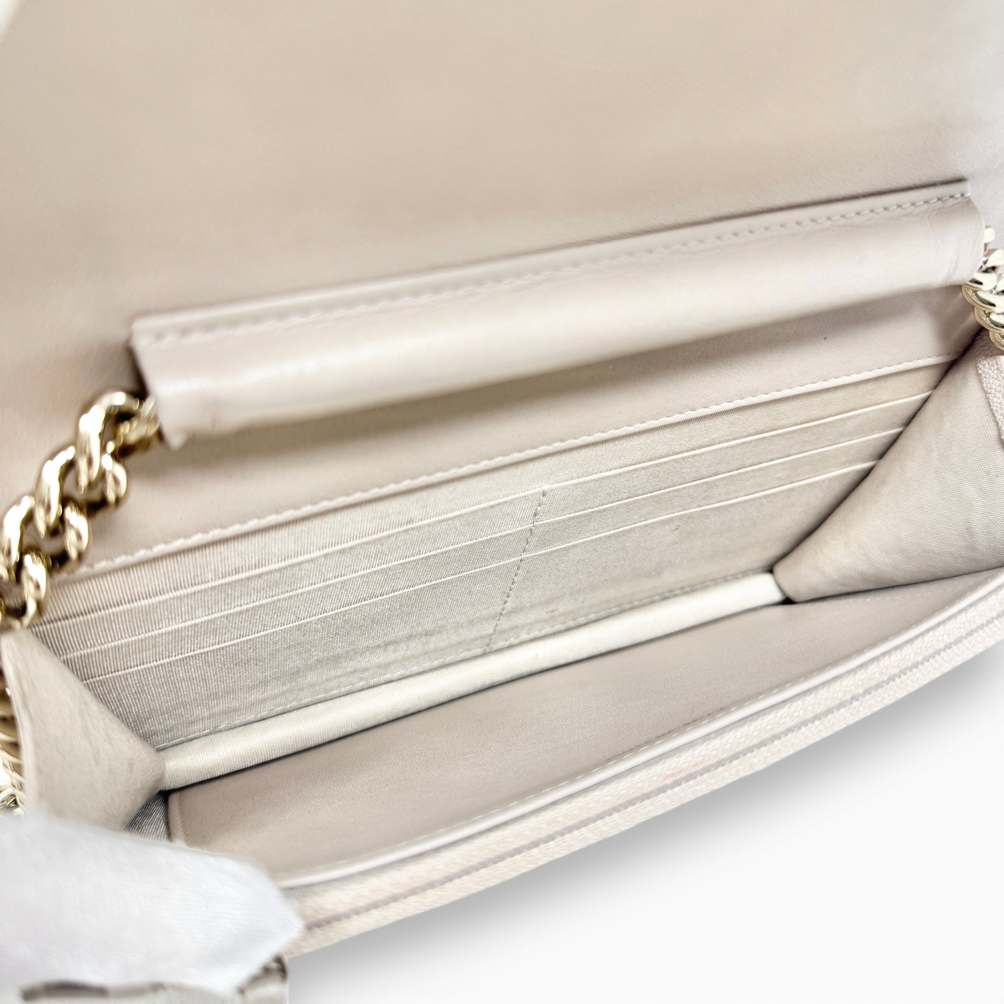 Chanel Beige Boy Wallet On Chain