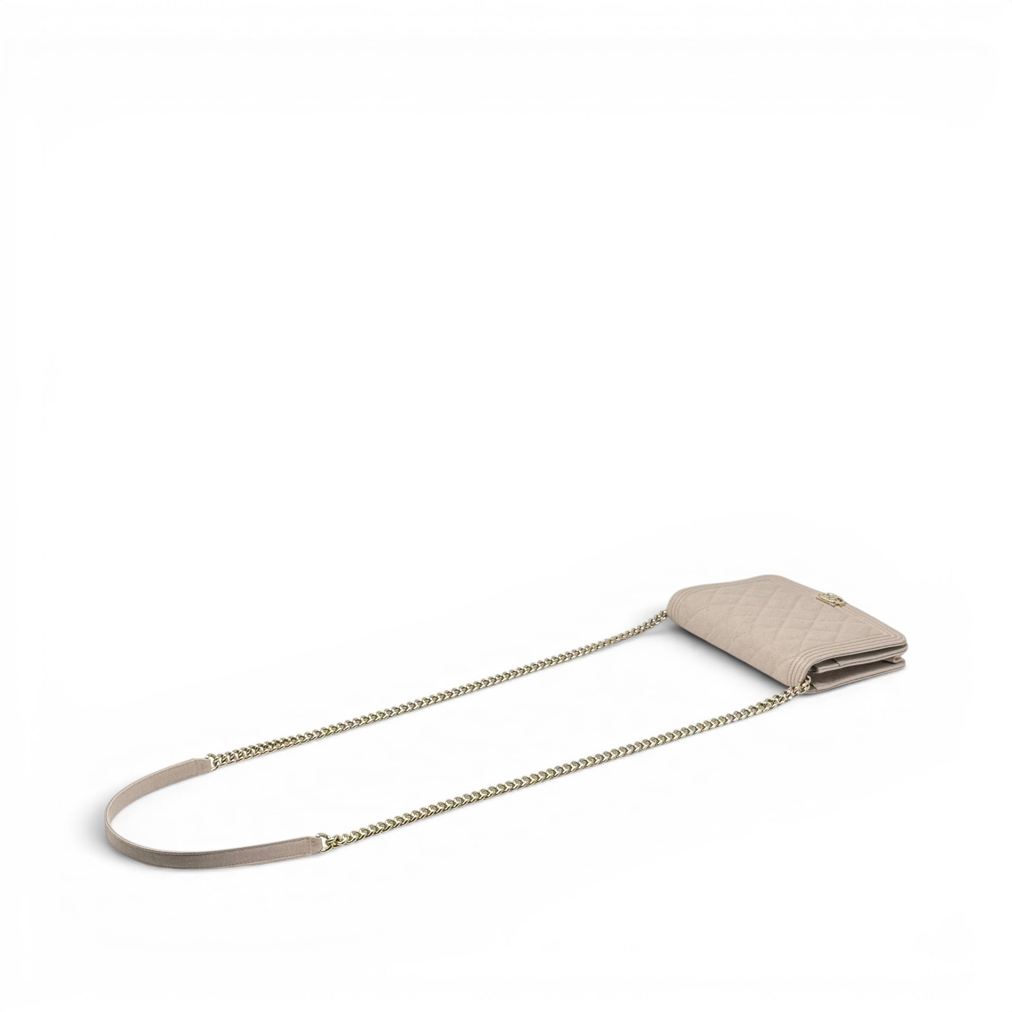 Chanel Beige Boy Wallet On Chain