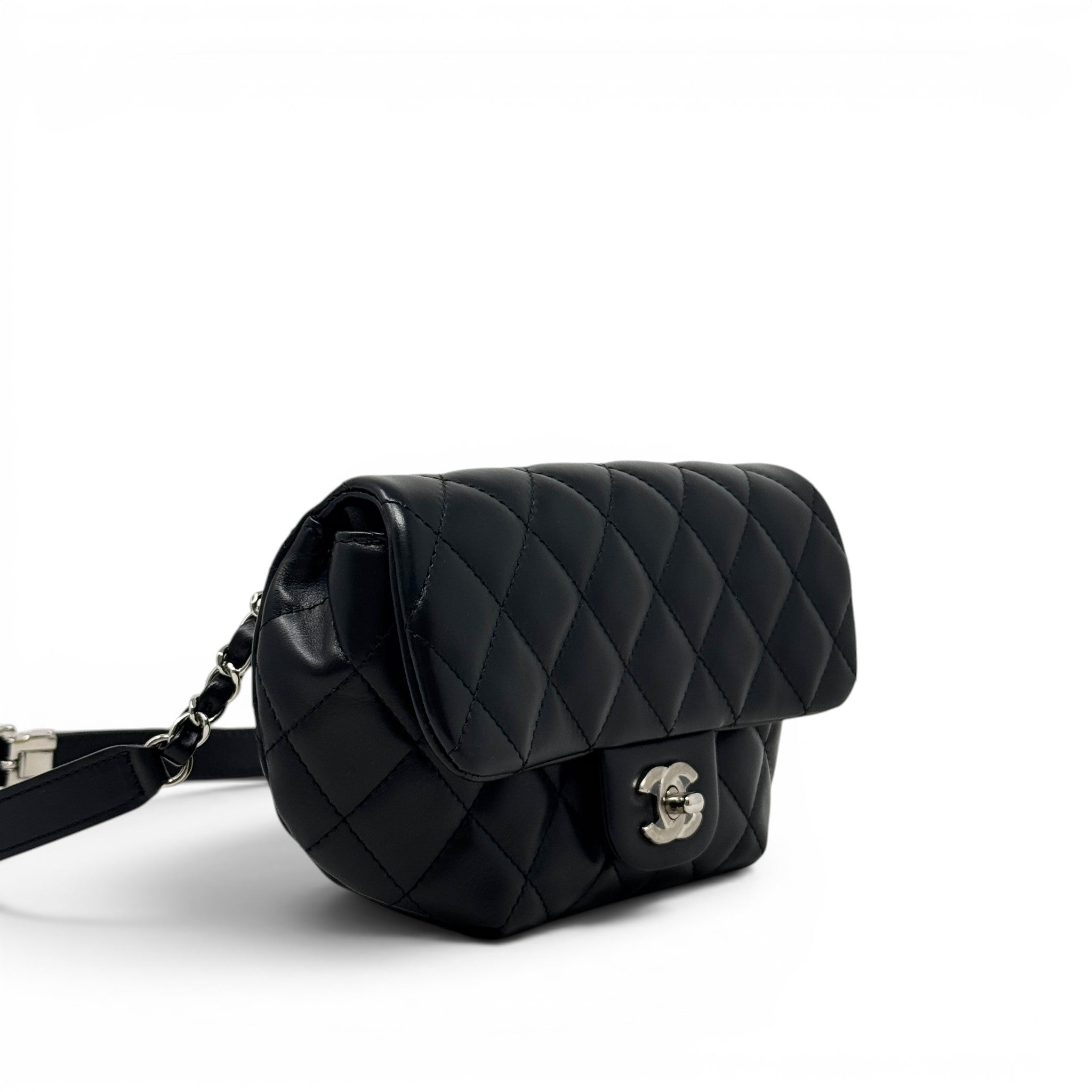 Chanel Black CC Uniform Flap Belt Bag