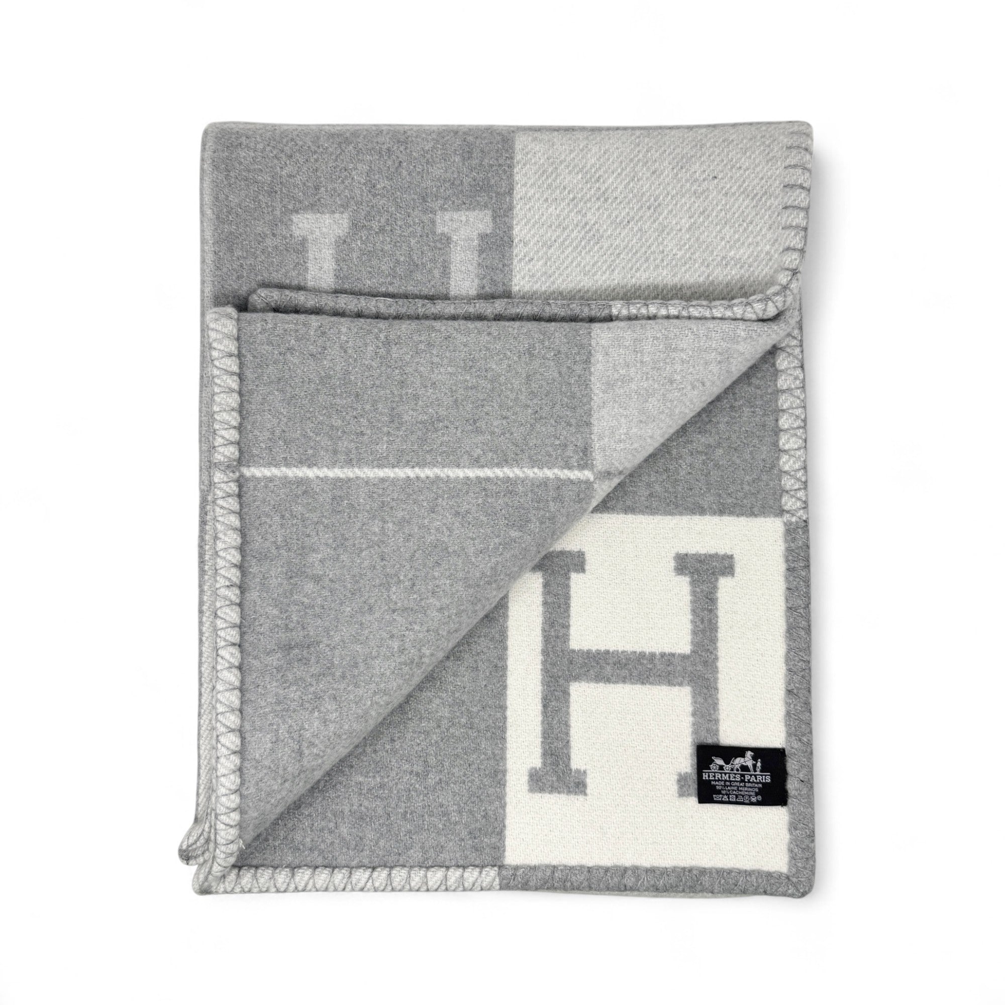 Hermes Gris Fonce Avalon Throw Blanket