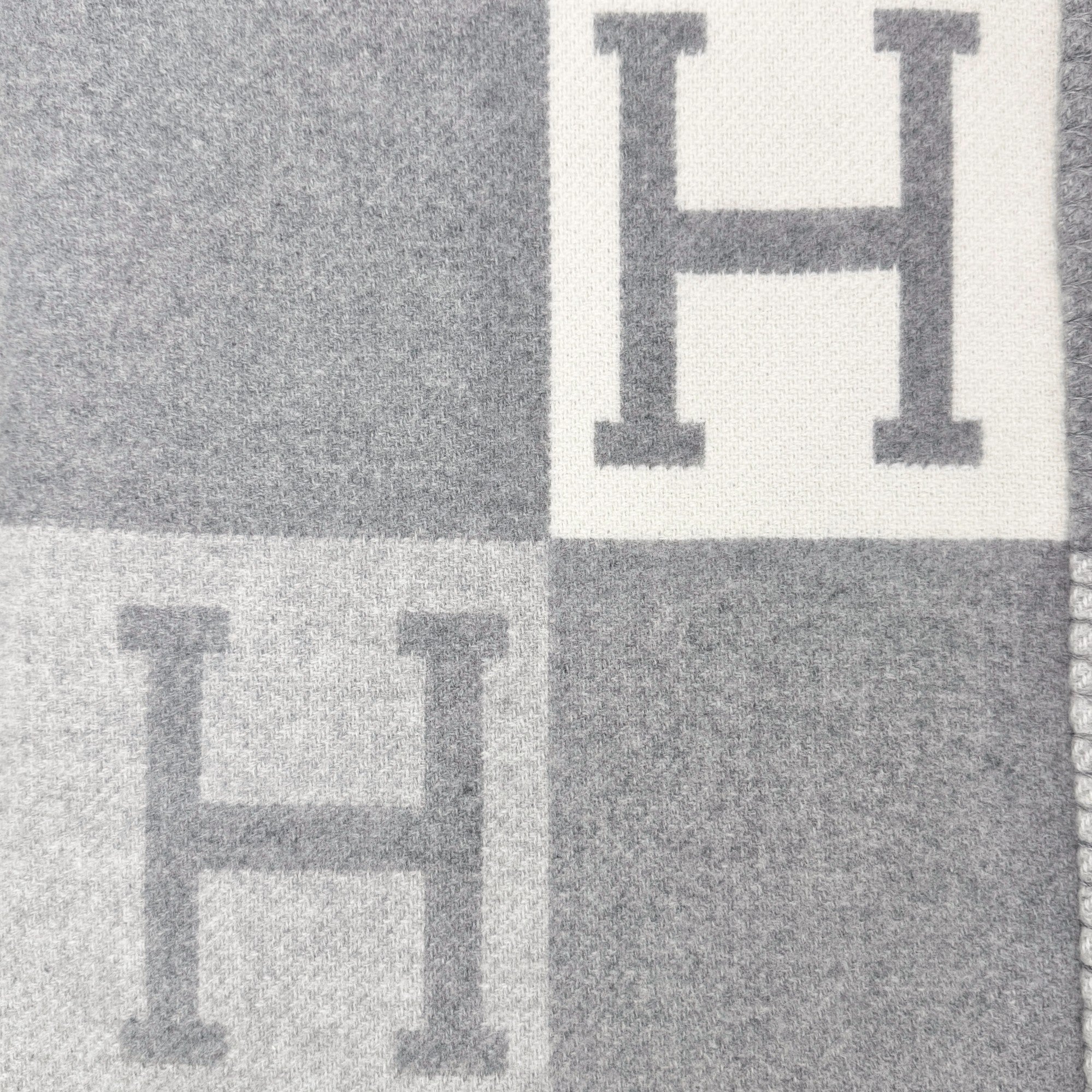 Hermes Gris Fonce Avalon Throw Blanket
