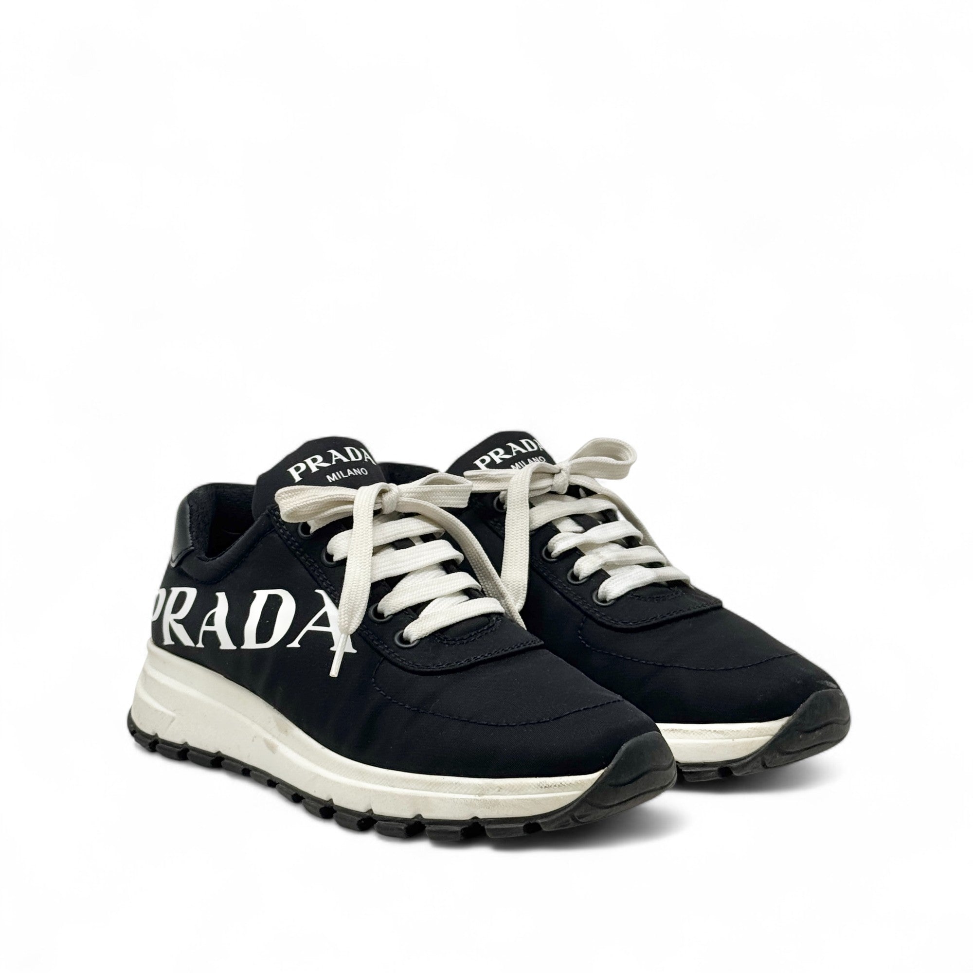 Prada Black Logo Re-Nylon Sneakers 37