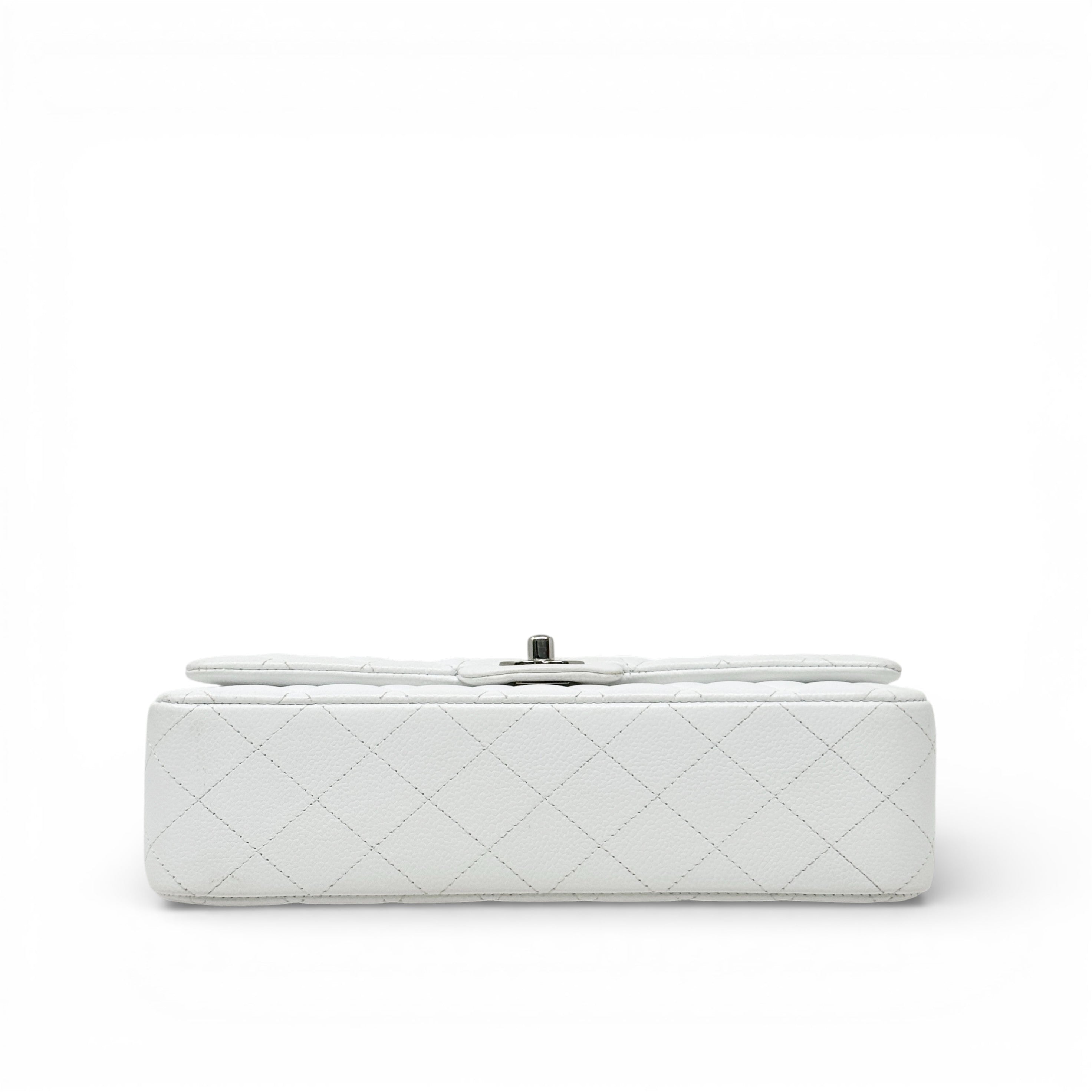 Chanel White Caviar Medium Classic Flap