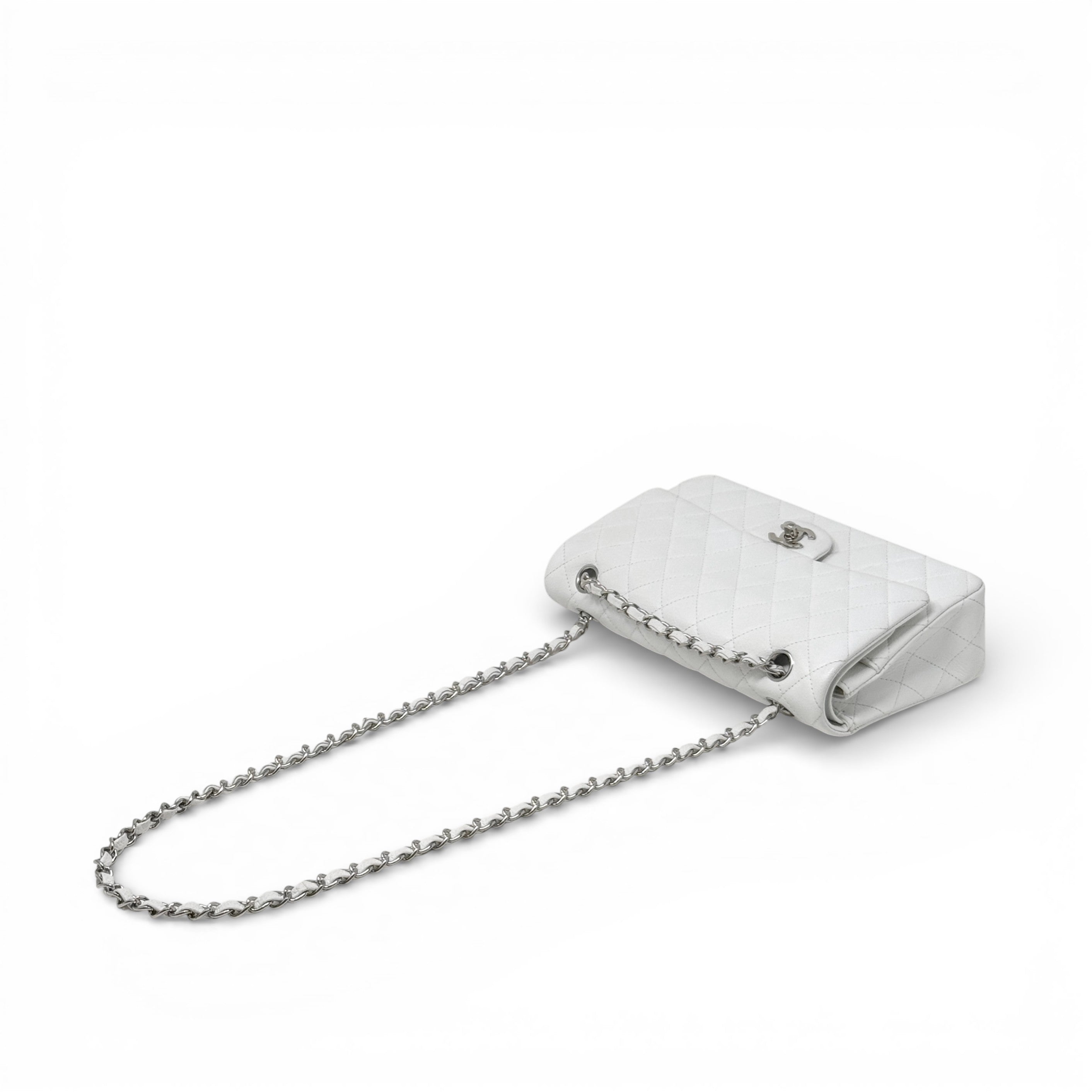 Chanel White Caviar Medium Classic Flap