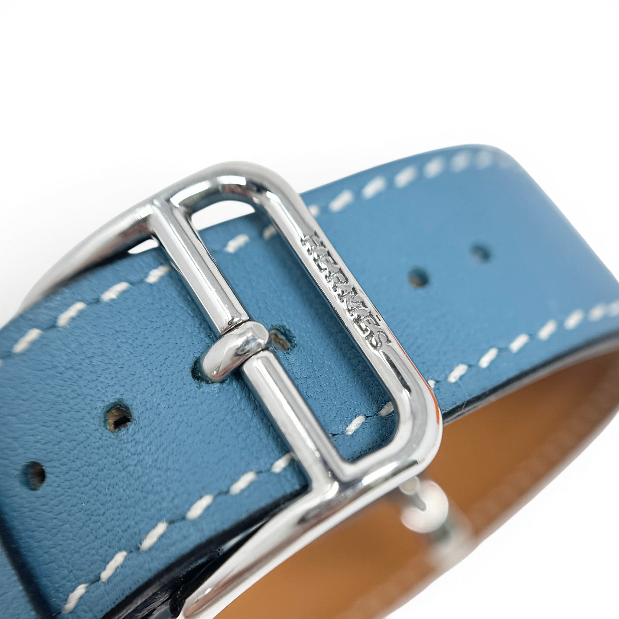 Hermes Bleu Jean Small Double Tour Apple Watch Band
