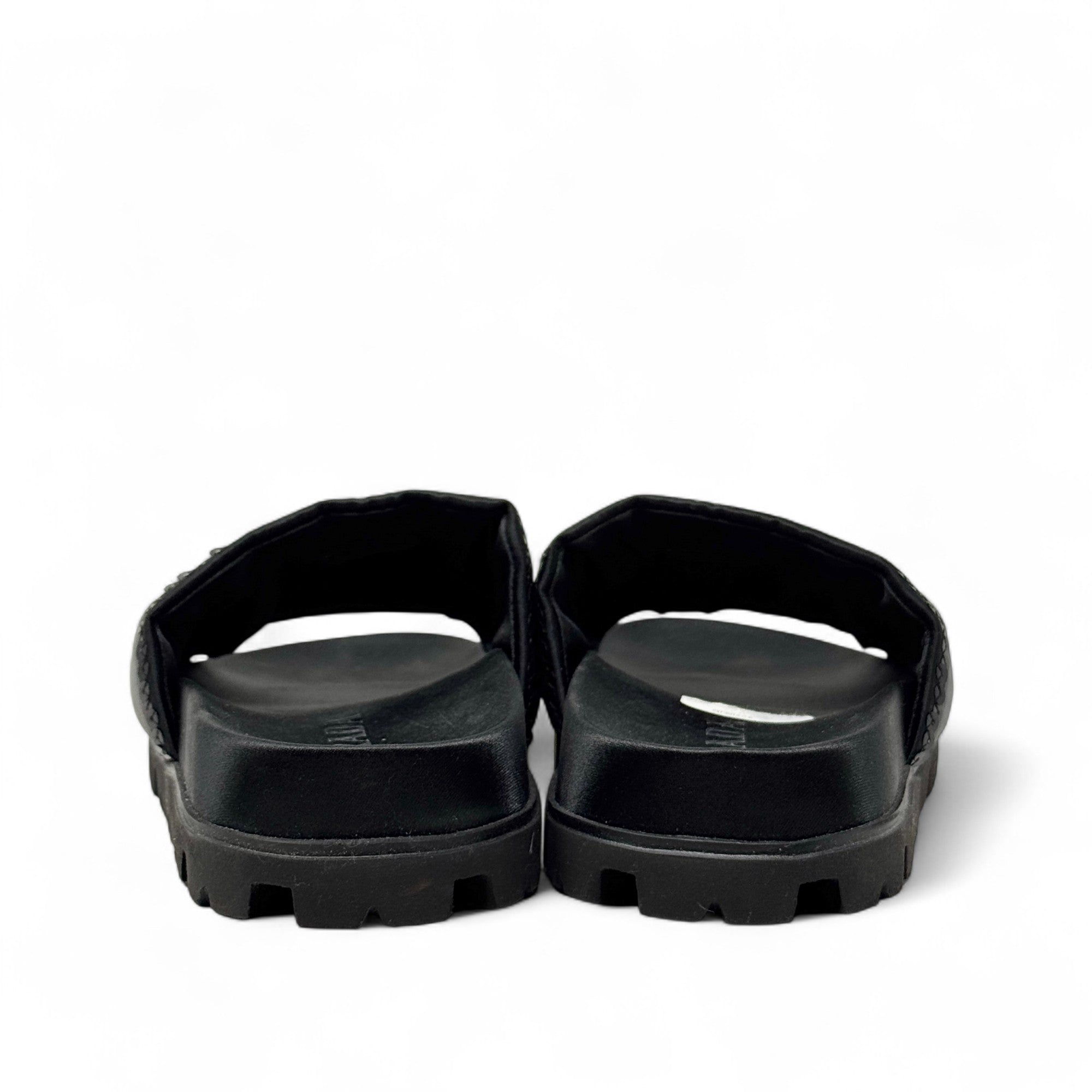 Prada Black Sequin Logo Slides 36.5