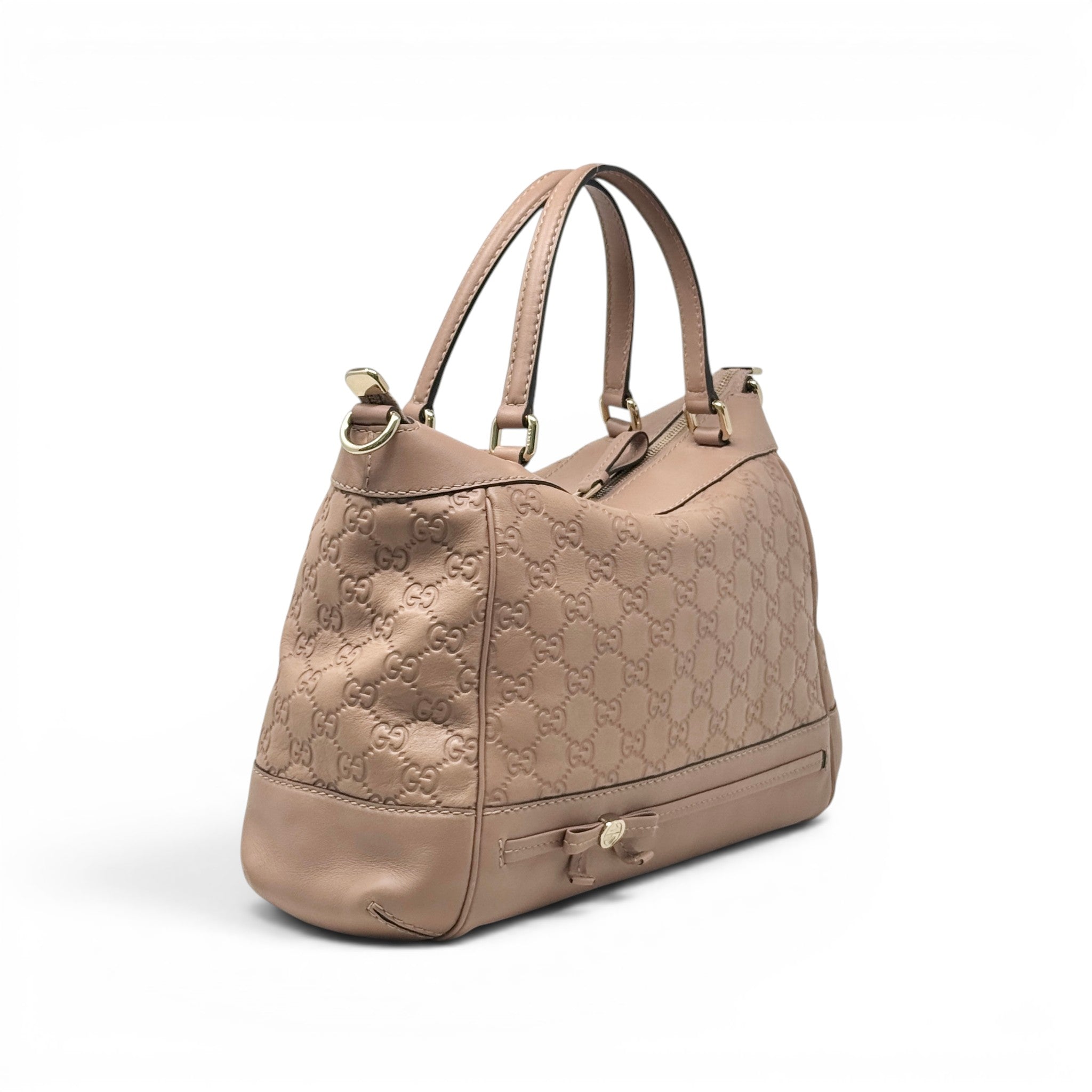 Gucci Pink Guccissima Mayfair Bow Tote