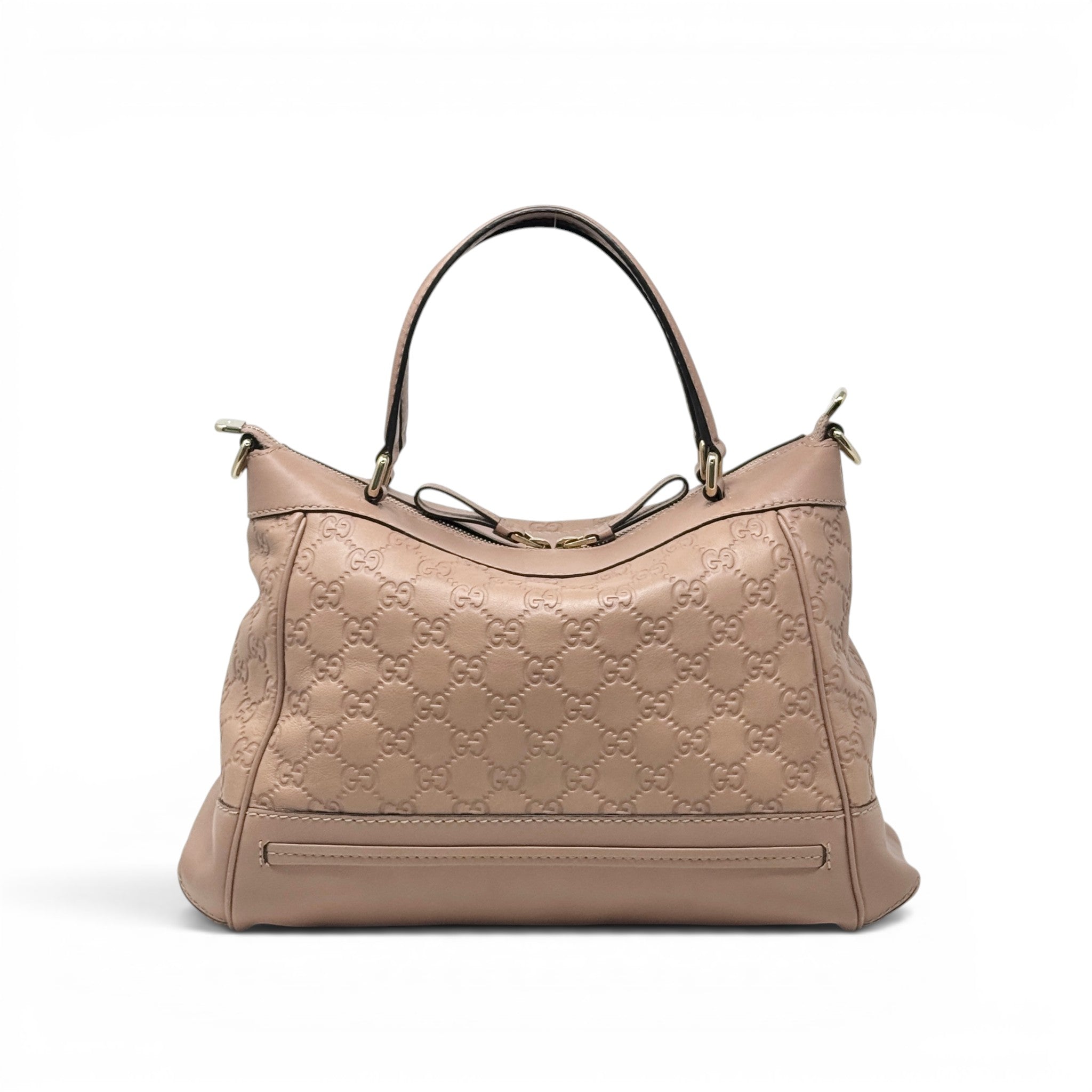 Gucci Pink Guccissima Mayfair Bow Tote