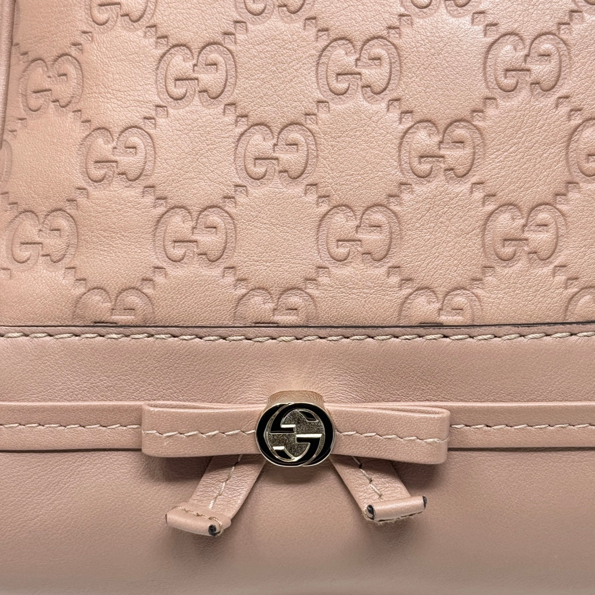 Gucci Pink Guccissima Mayfair Bow Tote