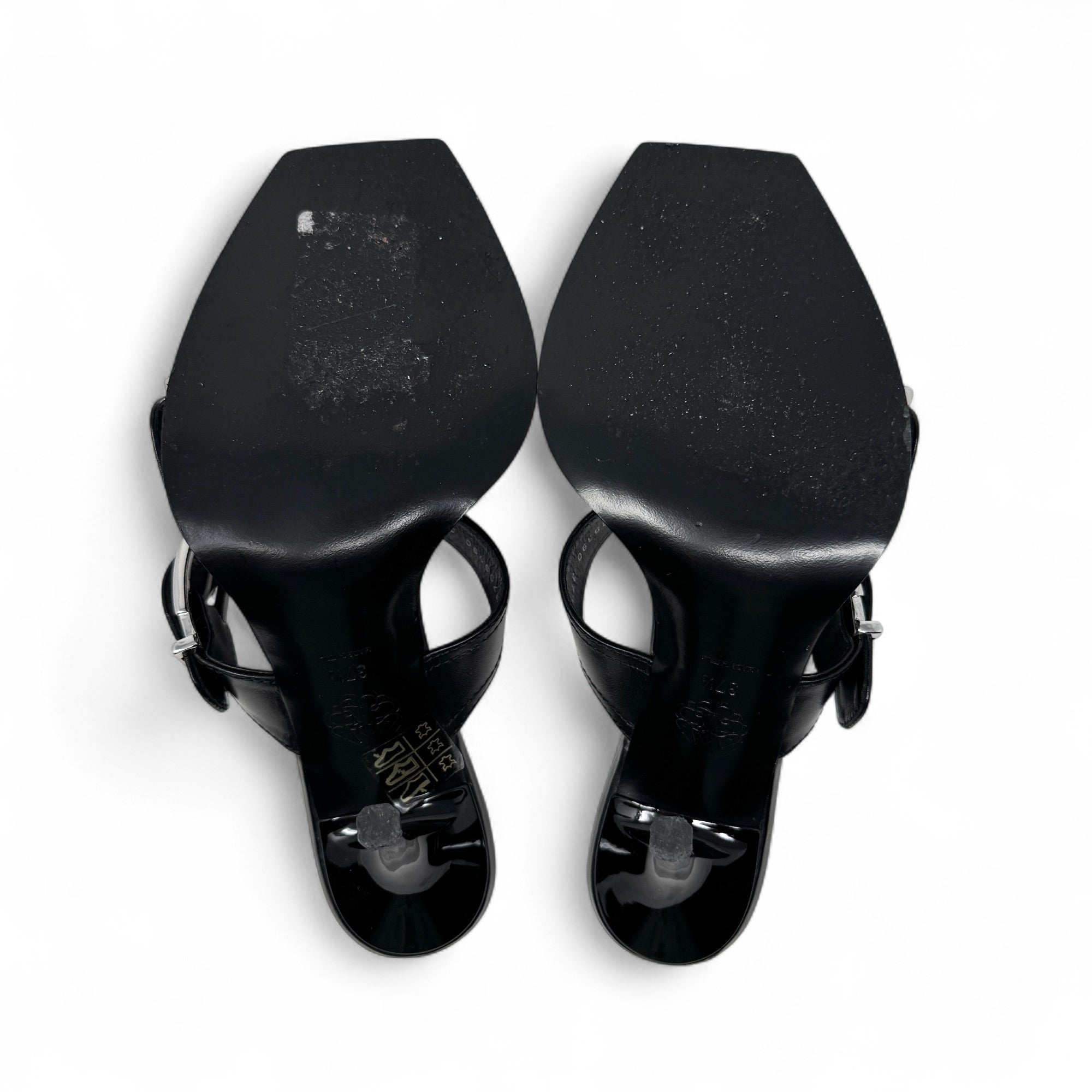 Alexander McQueen Black Punk Buckle Mules 37.5
