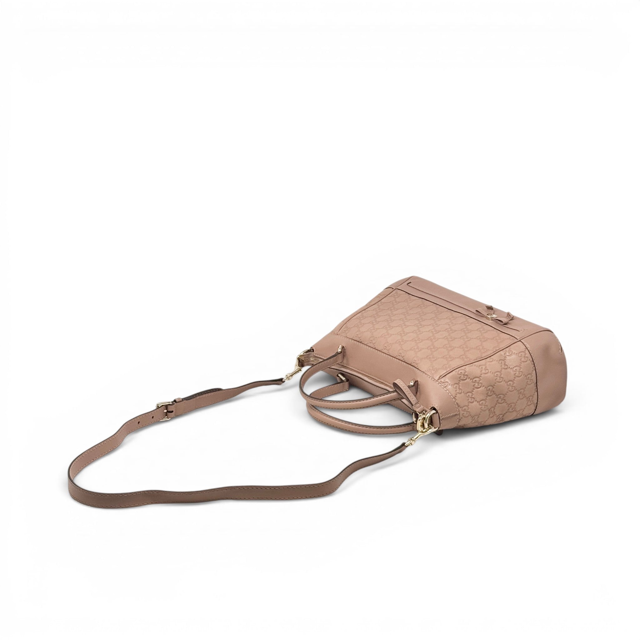 Gucci Pink Guccissima Mayfair Bow Tote