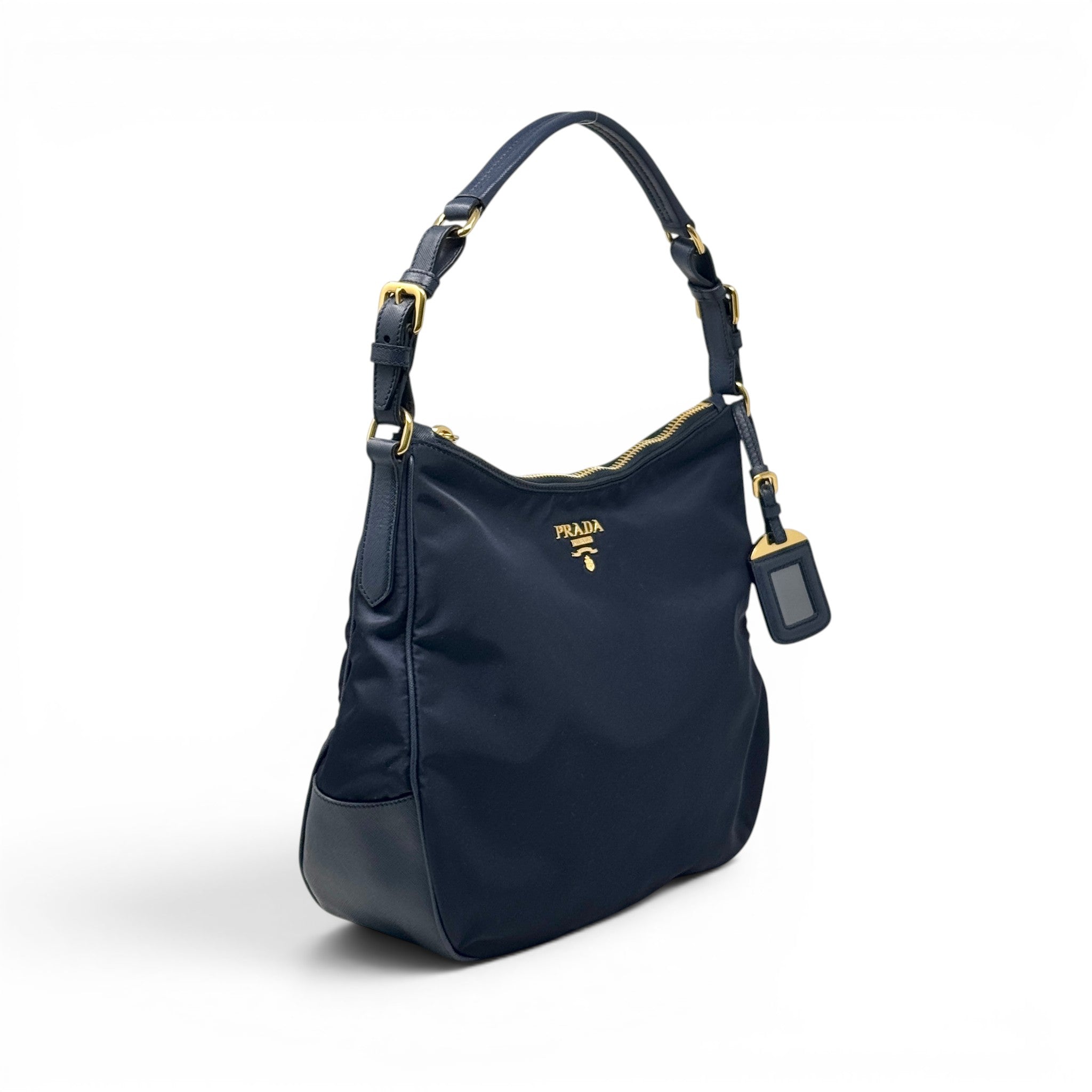 Prada Navy Tessuto Nylon Hobo