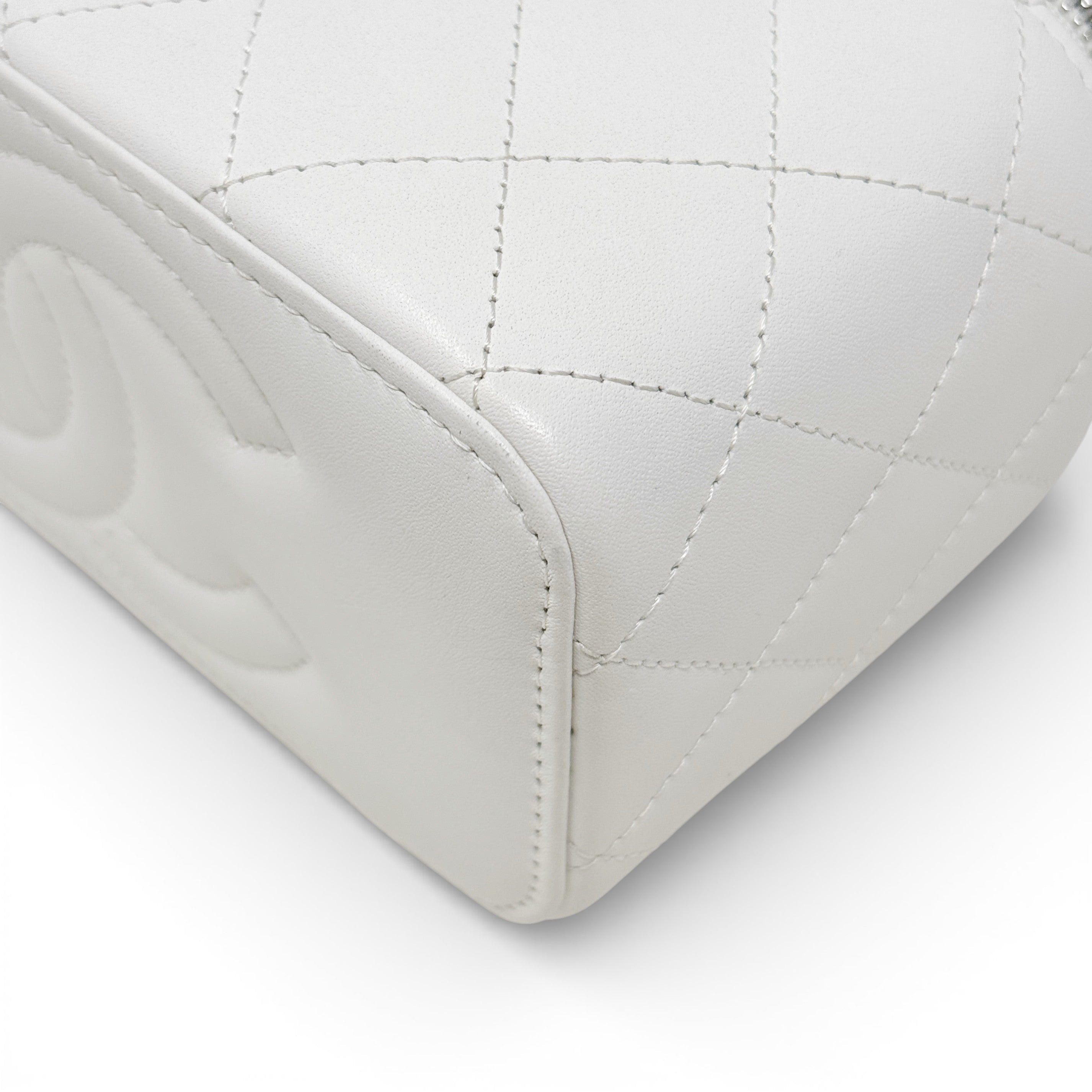 Chanel White Top Handle Vanity On Chain