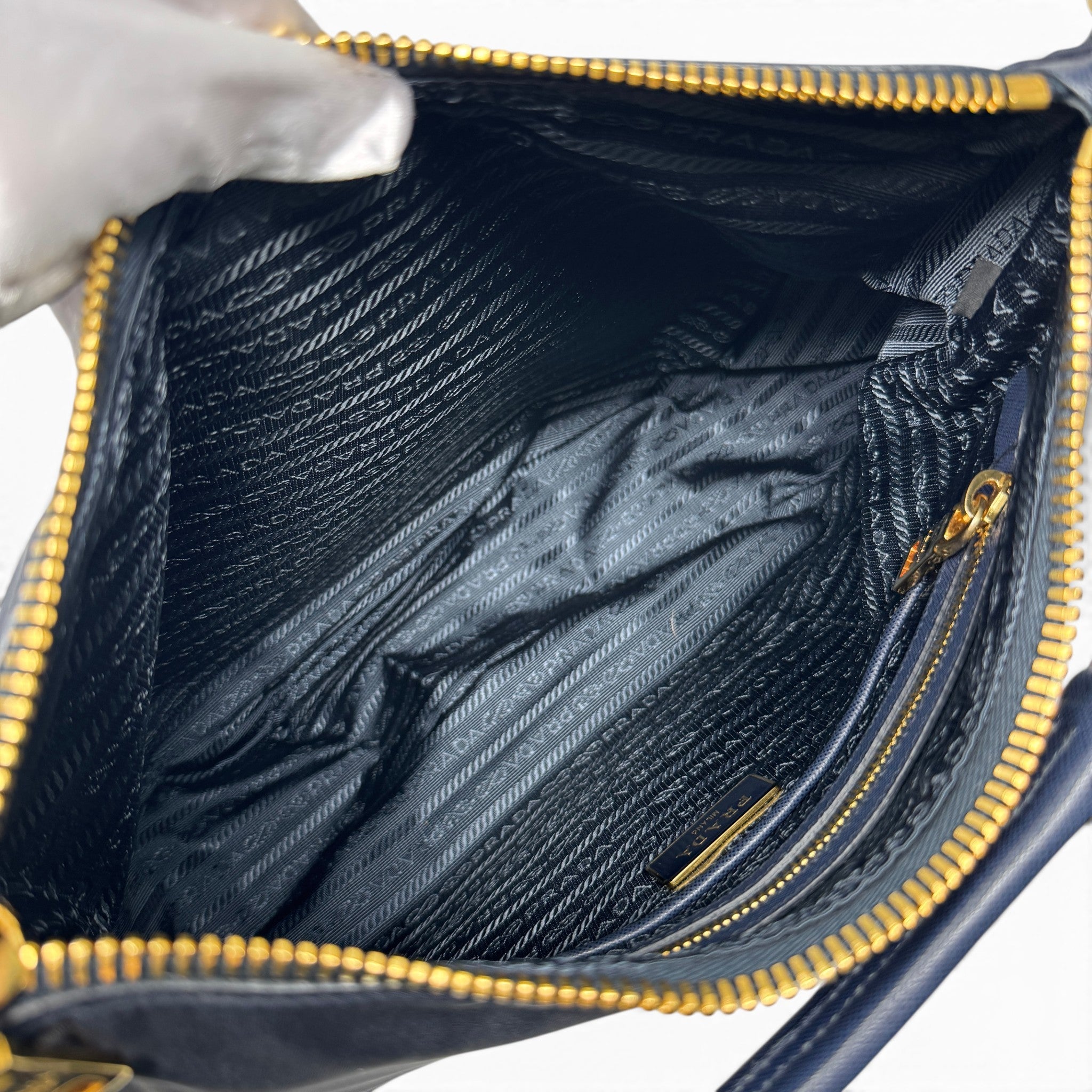 Prada Navy Tessuto Nylon Hobo