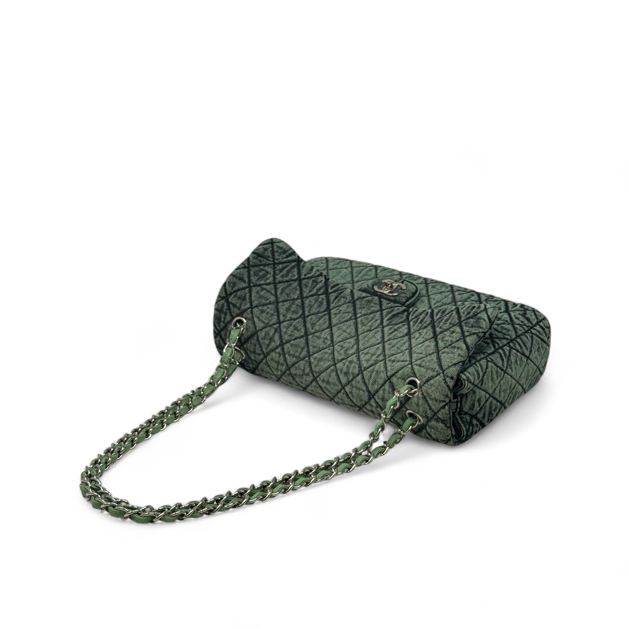 Chanel Green Denimpression Jumbo Flap