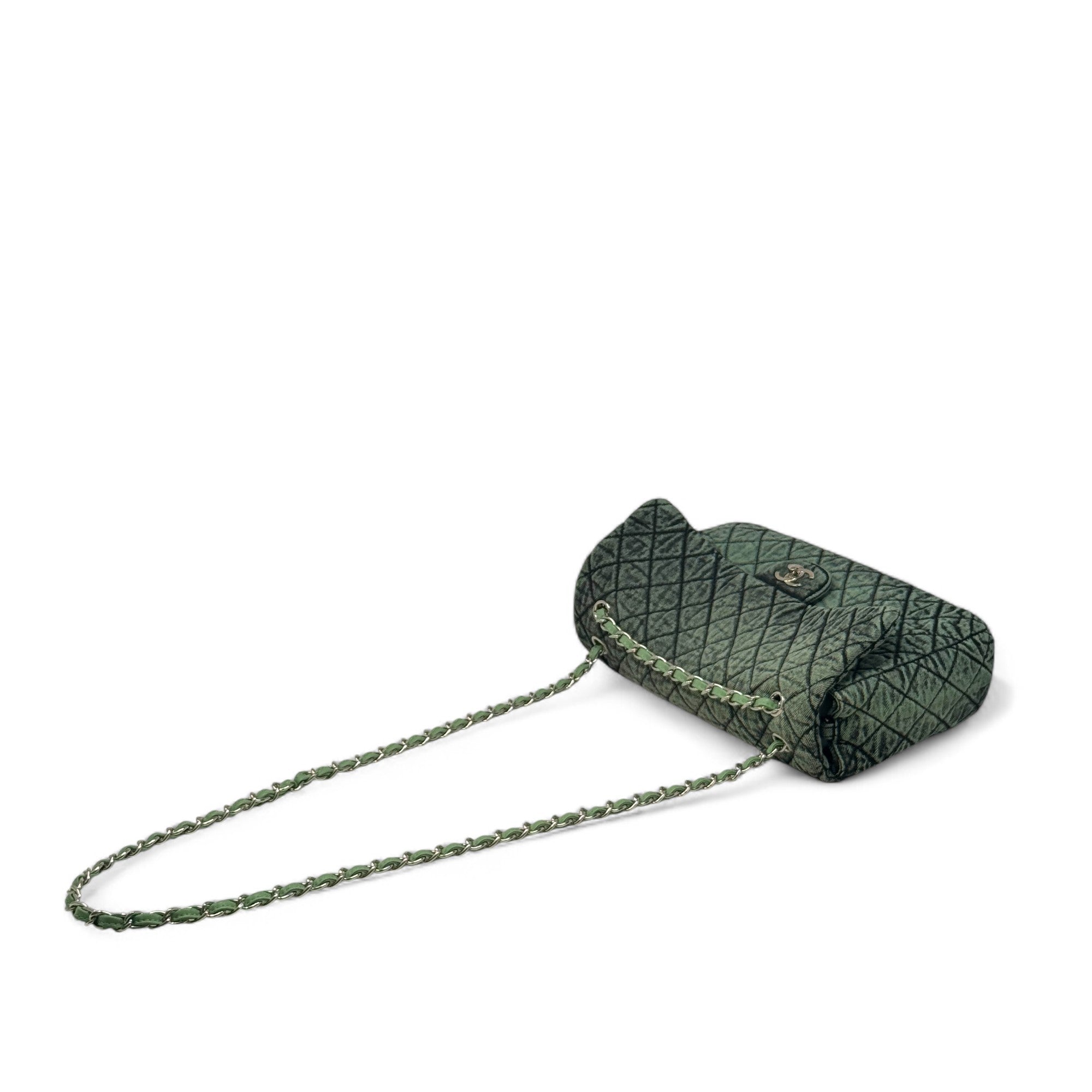 Chanel Green Denimpression Jumbo Flap
