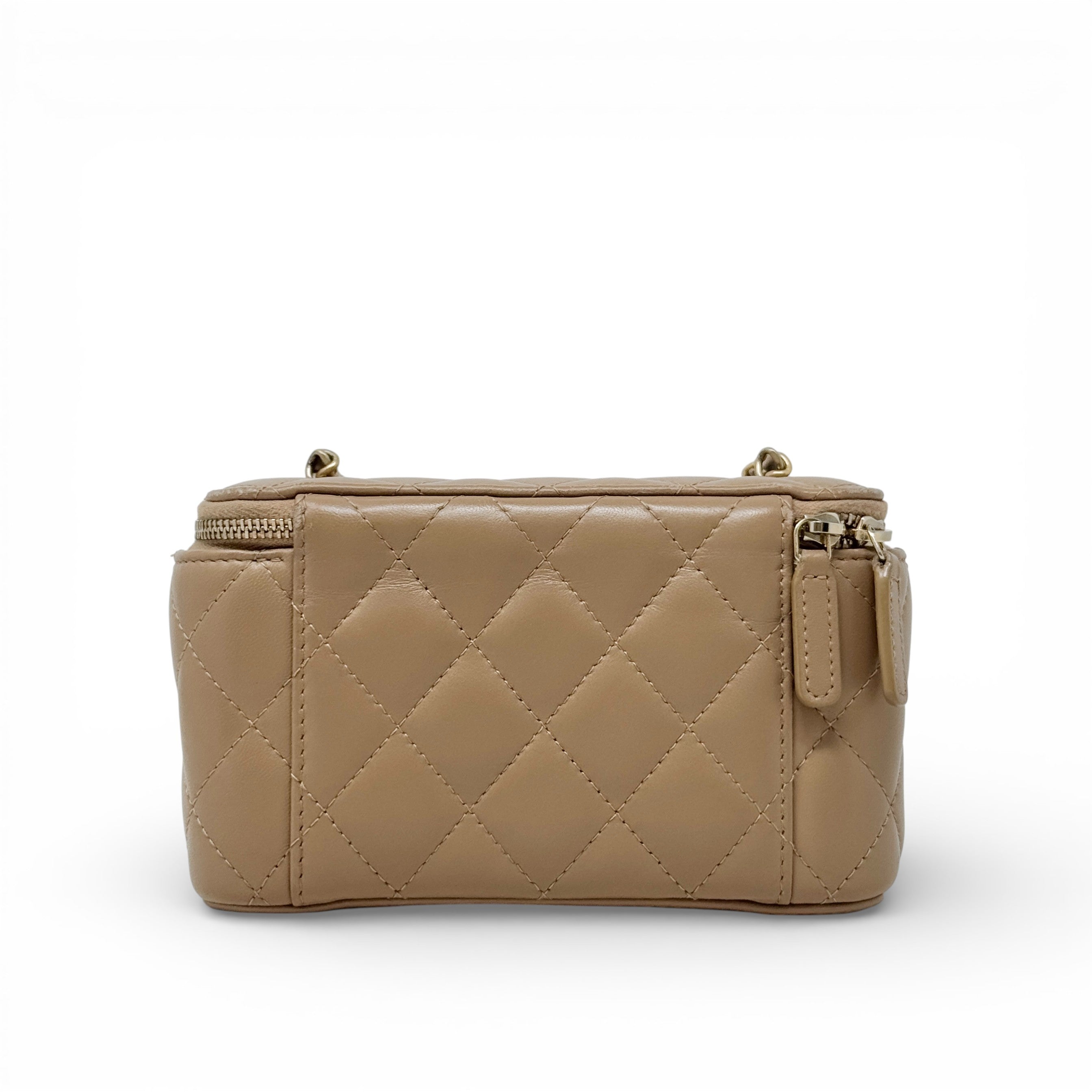 Chanel Beige Pearl Crush Vanity With Chain