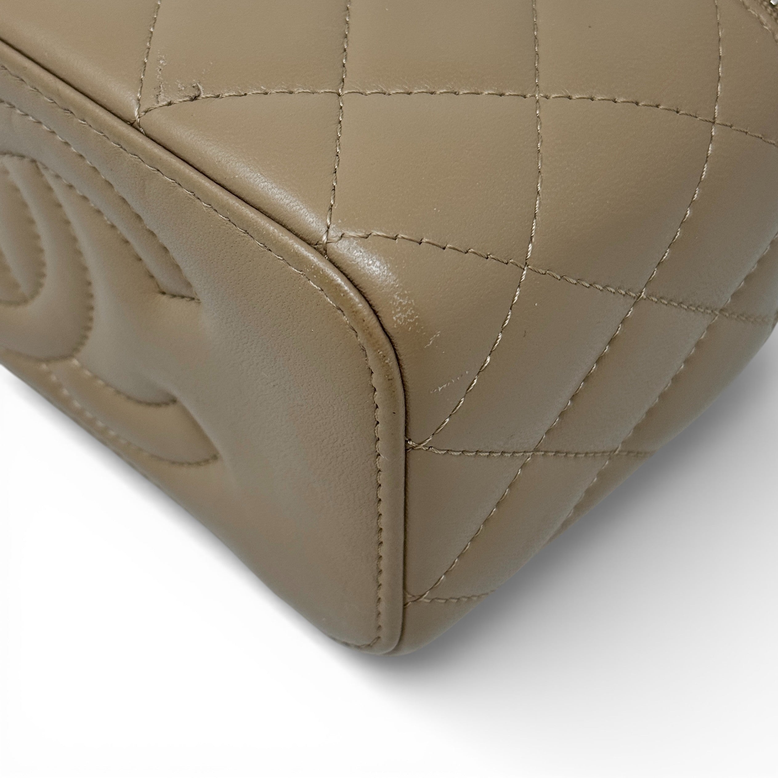 Chanel Beige Pearl Crush Vanity With Chain