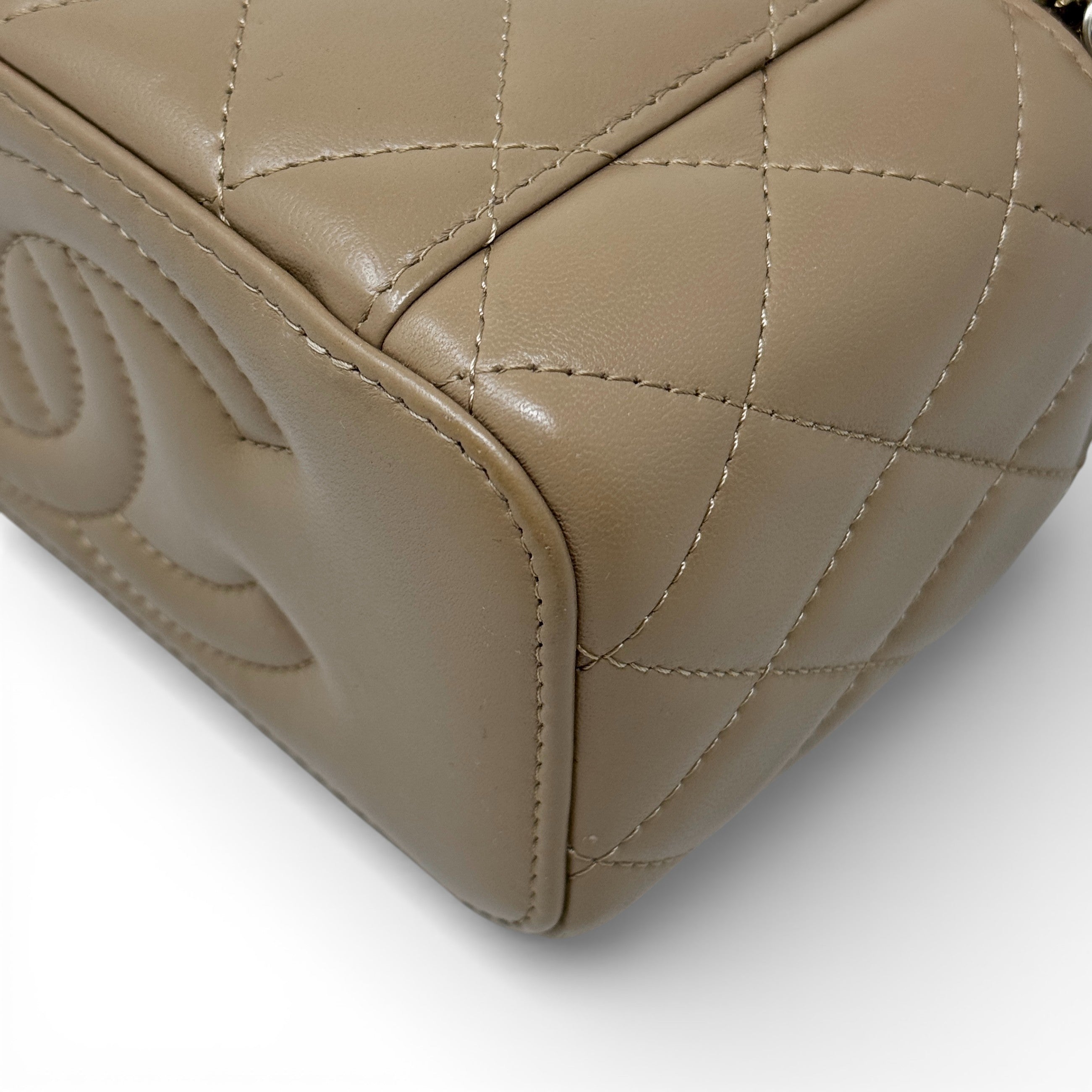 Chanel Beige Pearl Crush Vanity With Chain